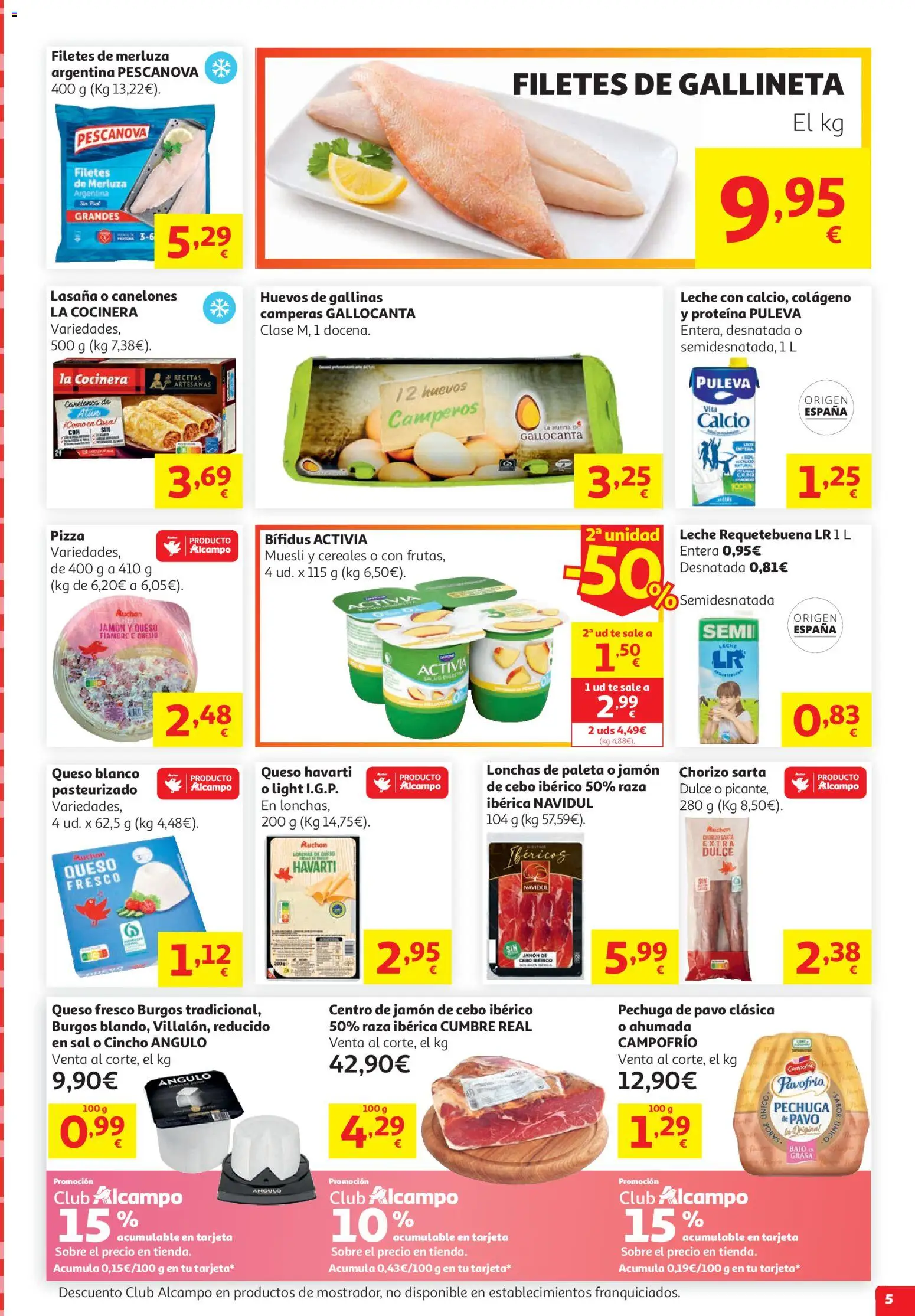 Alcampo Supermercado Mad │ válido desde el 19.05.2026 | Página: 5 | Productos: Queso, Huevos, Queso fresco, Lasaña