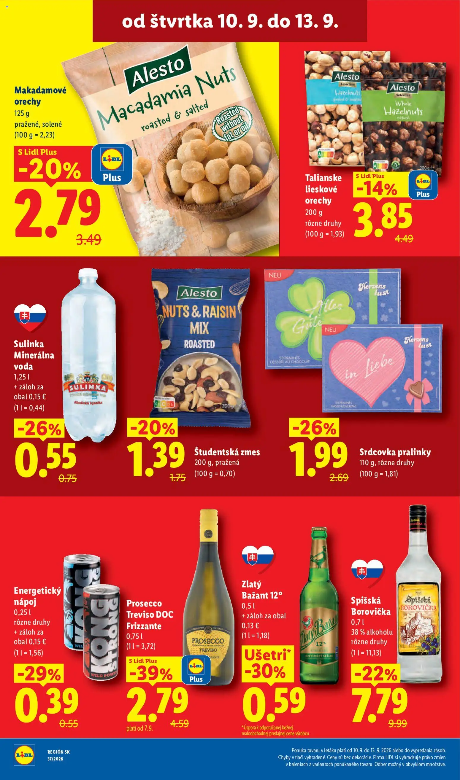 Nové Lidl akcie – leták je platný od 07.09.2026 | Strana: 74 | Produkty: Pór, Zlatý Bažant, Orechy, Voda