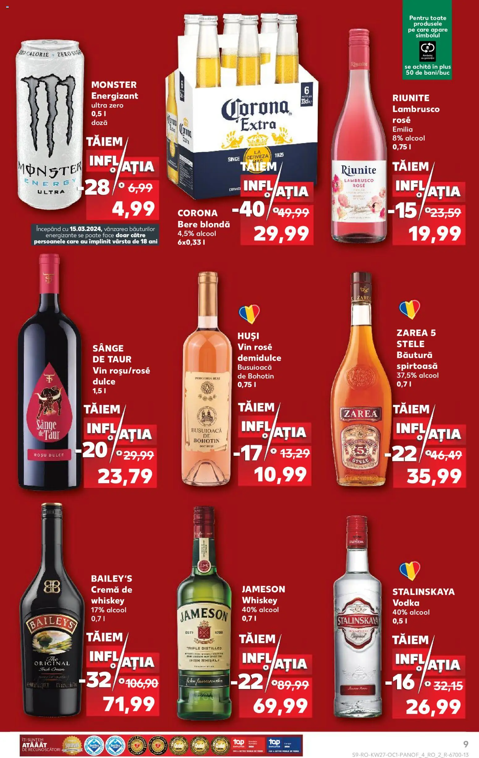 Noul catalog Kaufland – valabil de la 01.07.2026 | Pagină: 9 | Produse: Vin rose, Vin, Vodka, Plus