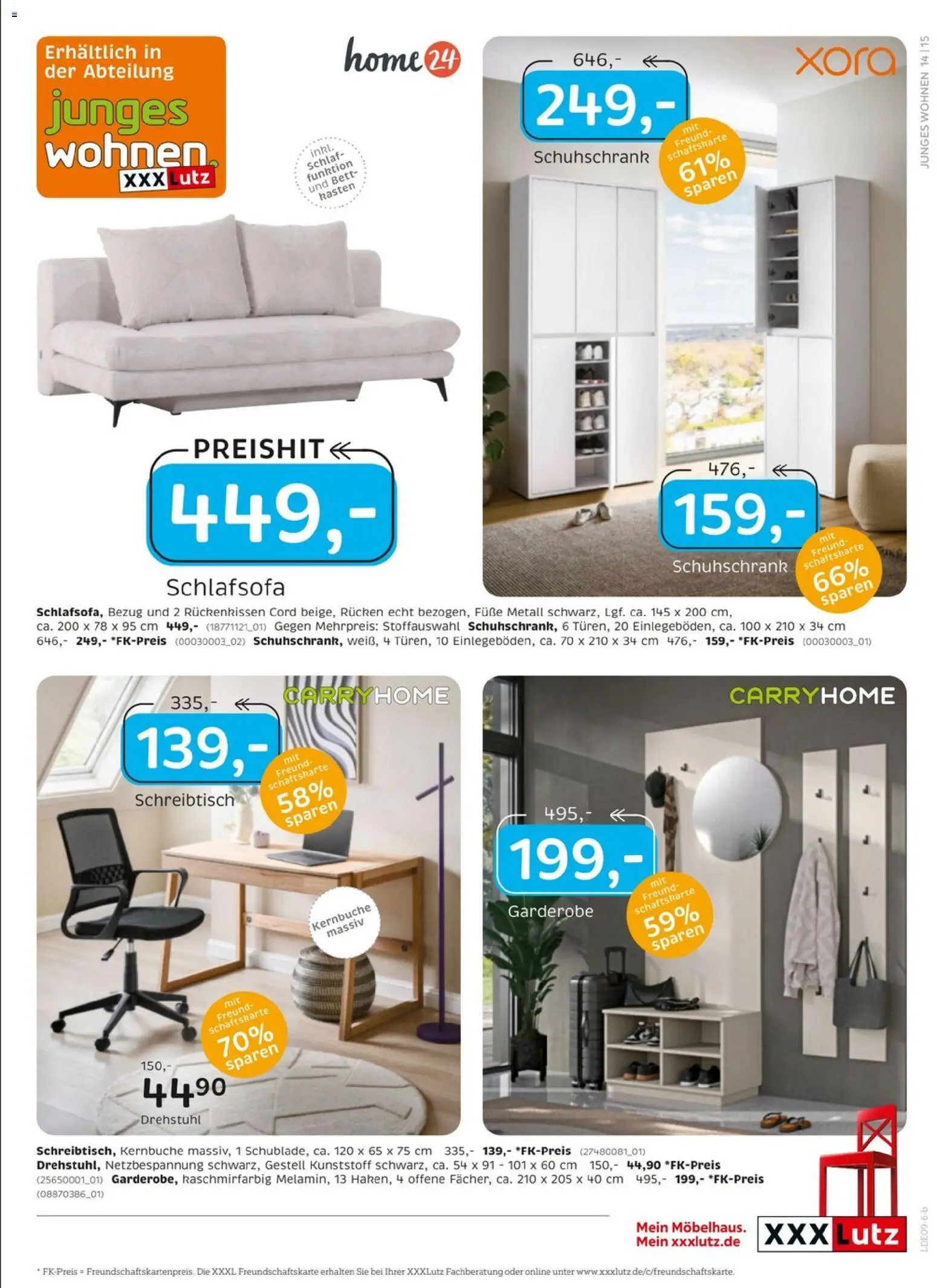 XXXLutz Personalrabatt für alle – gültig ab 02.09.2026 | Seite: 23 | Produkte: Schlafsofa, Bett