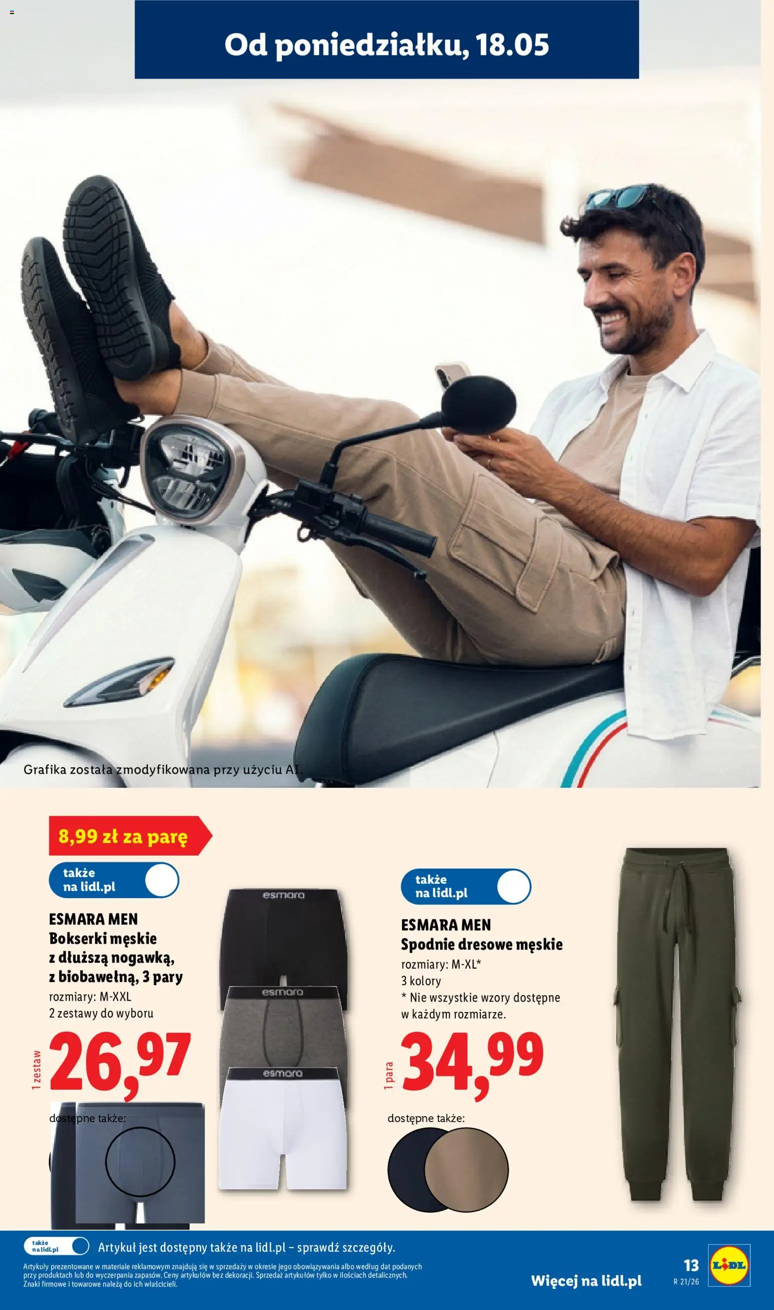 Lidl Katalog od 18.05.2026 | Strona: 13 | Produkty: Spodnie, Bokserki, Bokserki męskie