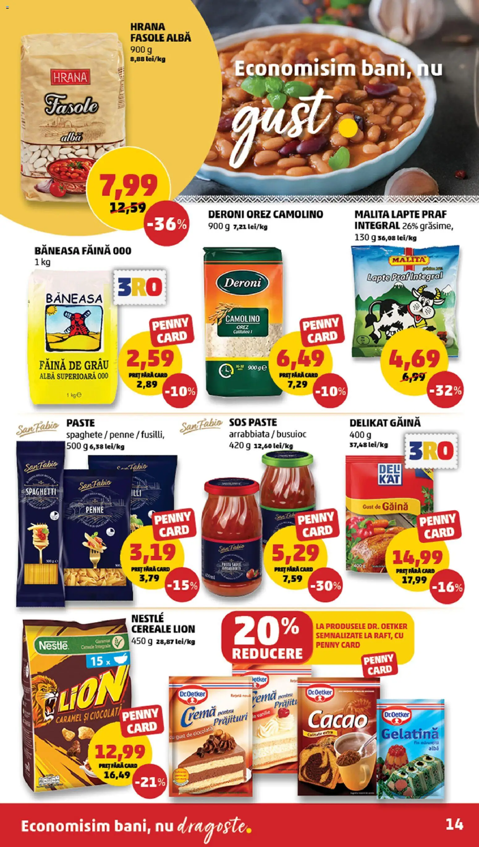Noul catalog PENNY – valabil de la 12.08.2026 | Pagină: 14 | Produse: Lapte, Făină, Orez, Paste