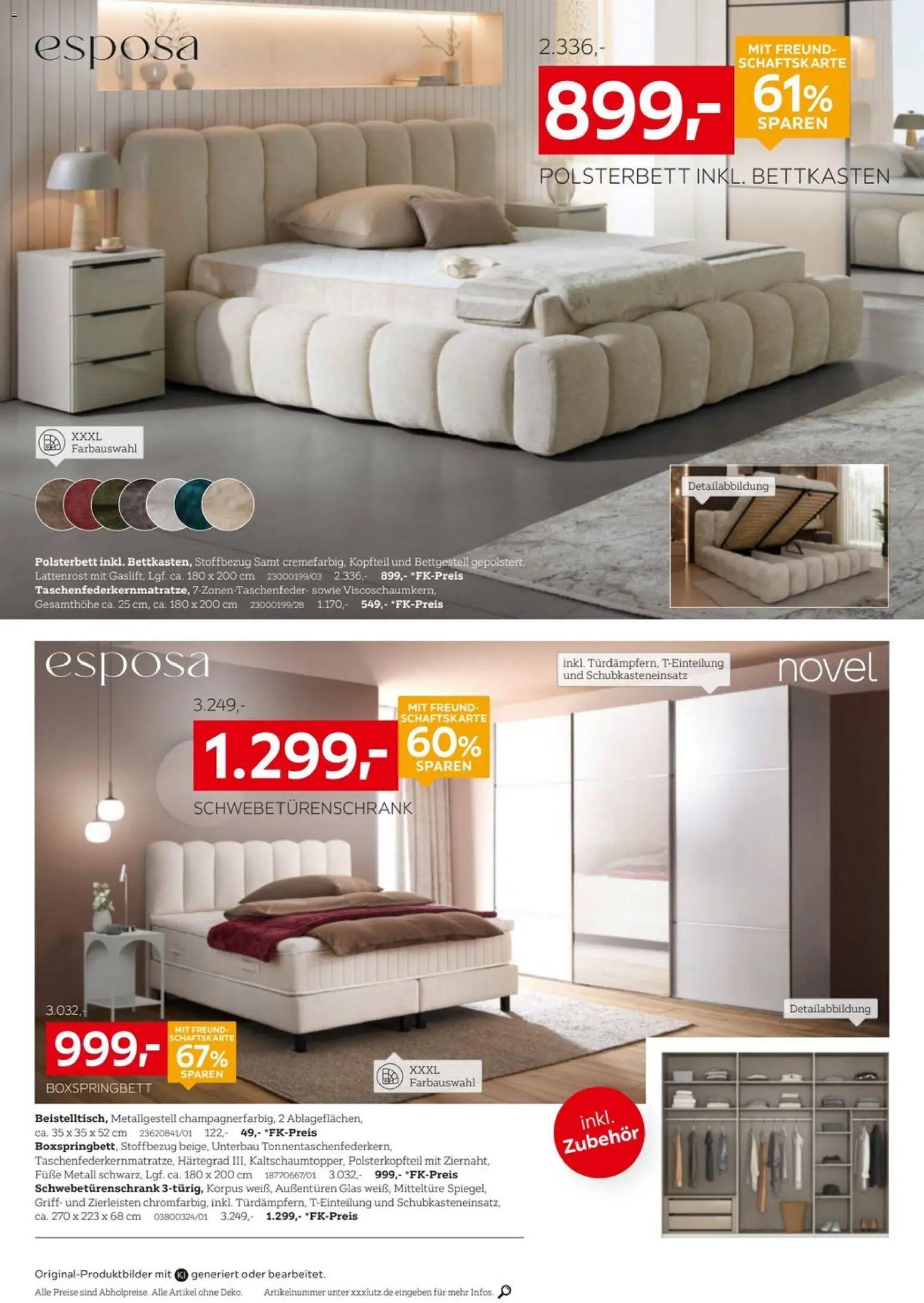 XXXLutz Boxspringbetten Spezial – gültig ab 15.08.2026 | Seite: 2 | Produkte: Lattenrost, Schwebetürenschrank, Boxspringbett, Polsterbett