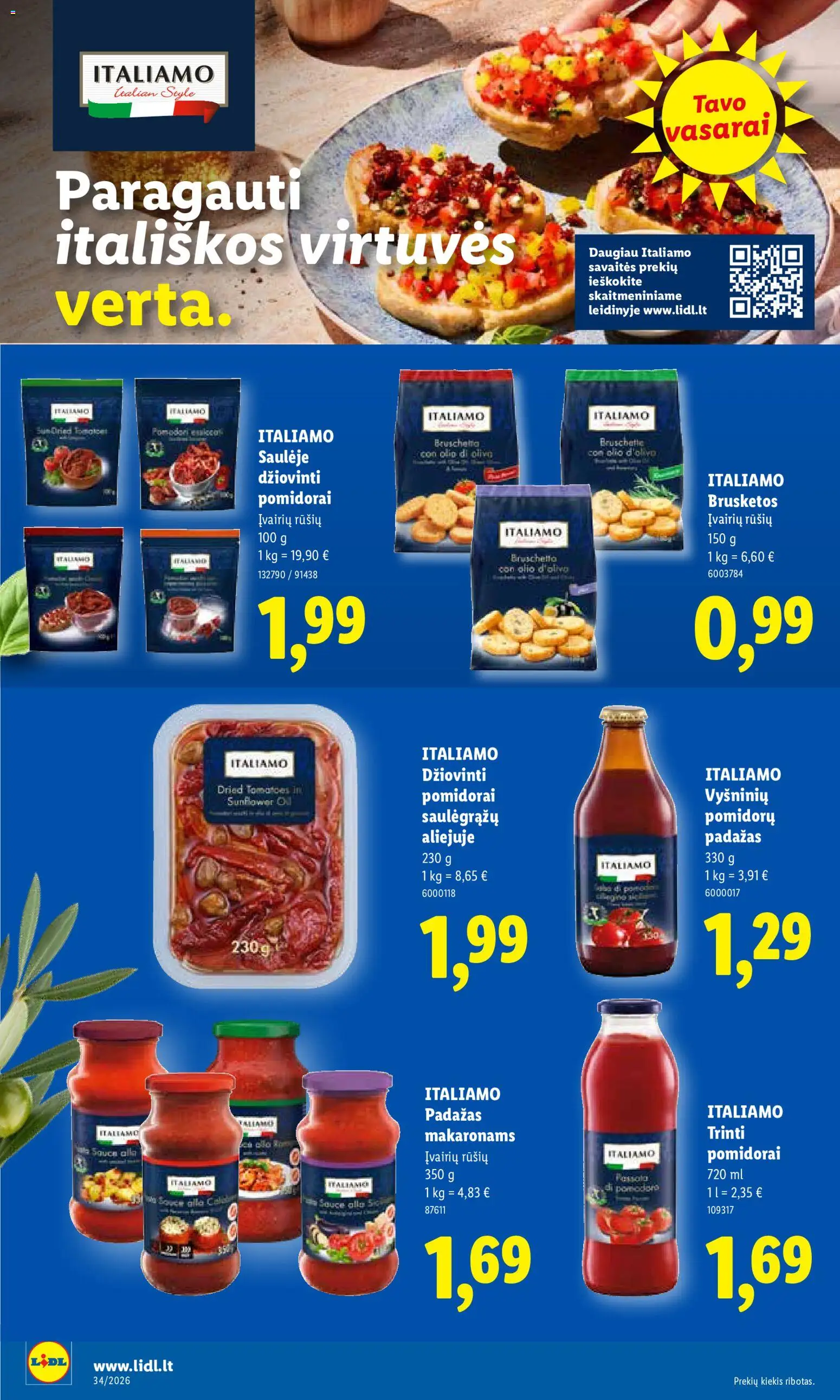 LIDL akcijos nuo 2026.08.17 | Puslapis: 26 | Prekių: Pomidorai, Padažas