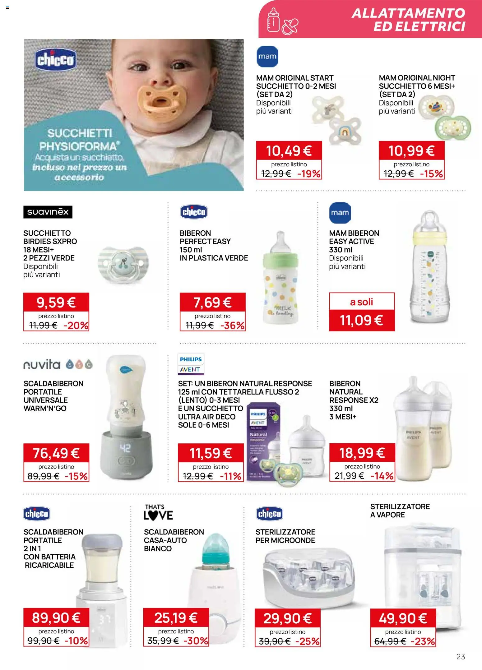 Volantino Prenatal del 20/08/2026 | Pagina: 23 | Prodotti: Microonde, Biberon, Batteria