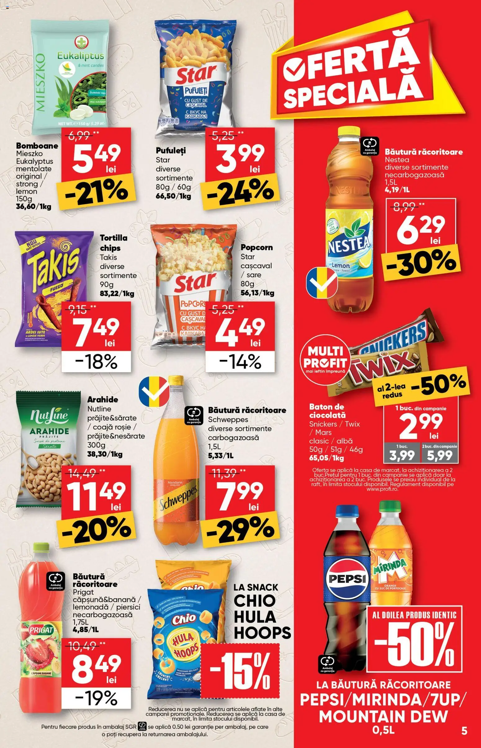 Noul catalog Profi – valabil de la 27.05.2026 | Pagină: 5 | Produse: Arahide, Ciocolată, Suc, Portocale