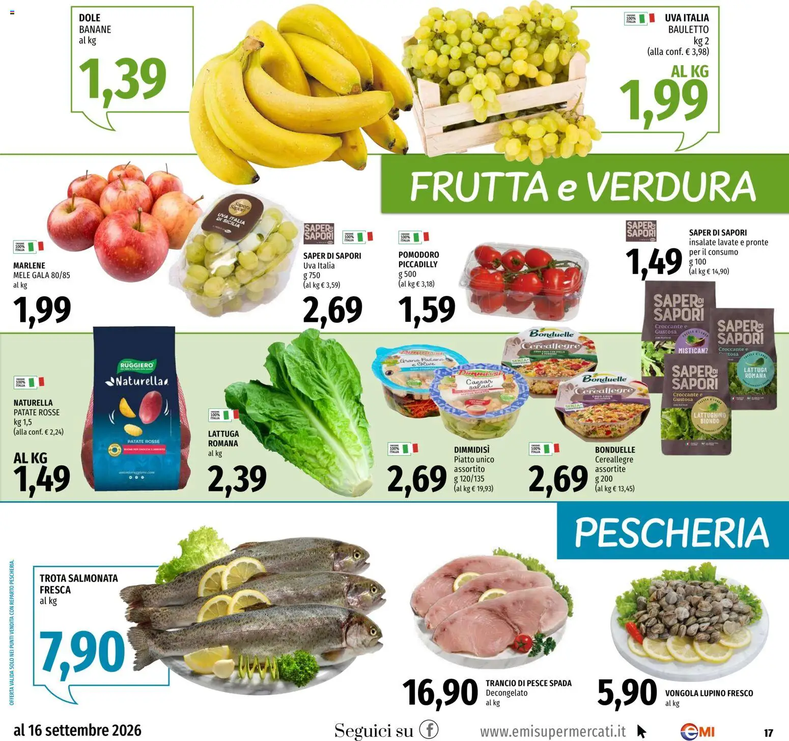Volantino EMI del 03/09/2026 | Pagina: 17 | Prodotti: Mele, Trota, Frutta, Pesce spada
