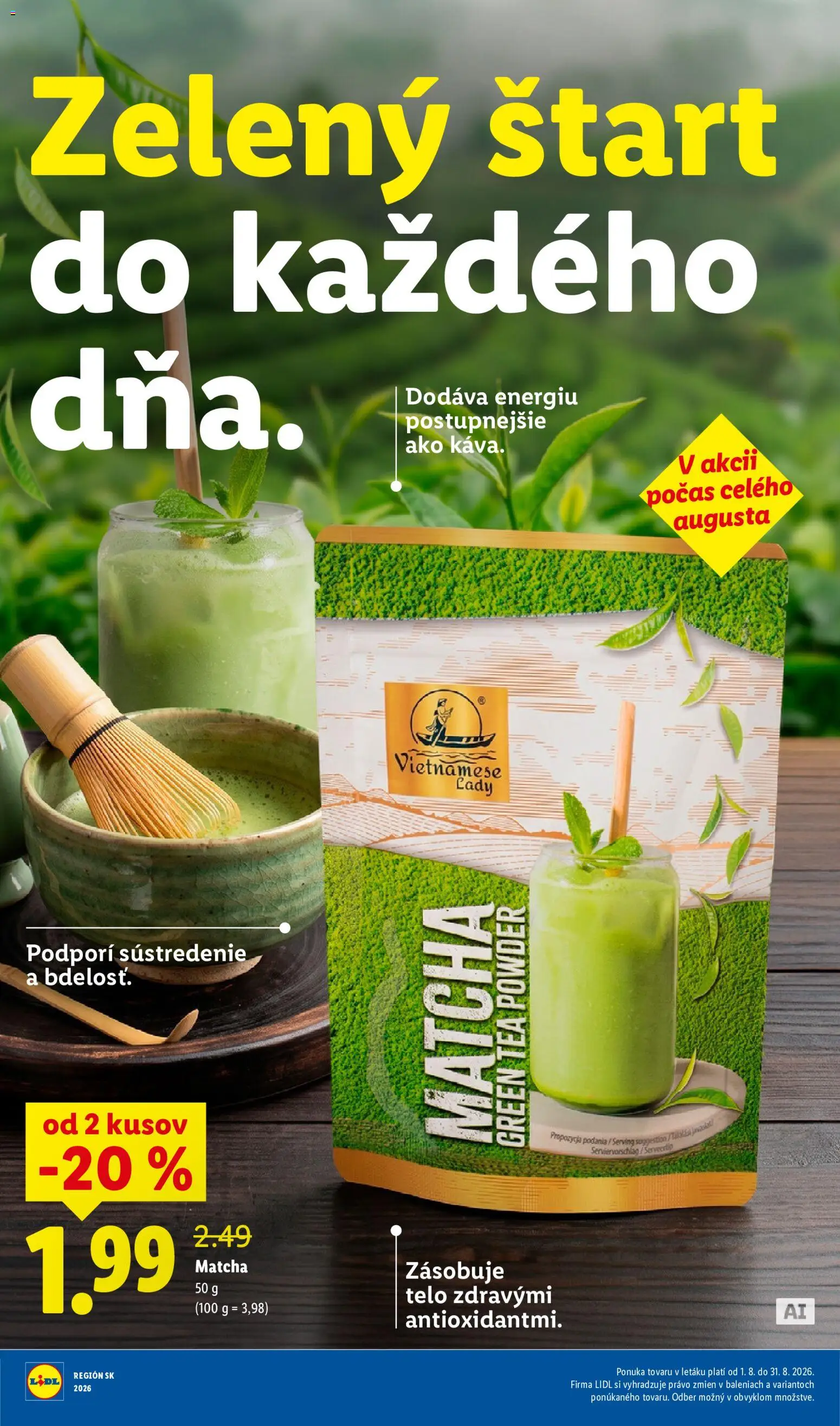 Nové Lidl akcie – leták je platný od 24.08.2026 | Strana: 94 | Produkty: Matcha