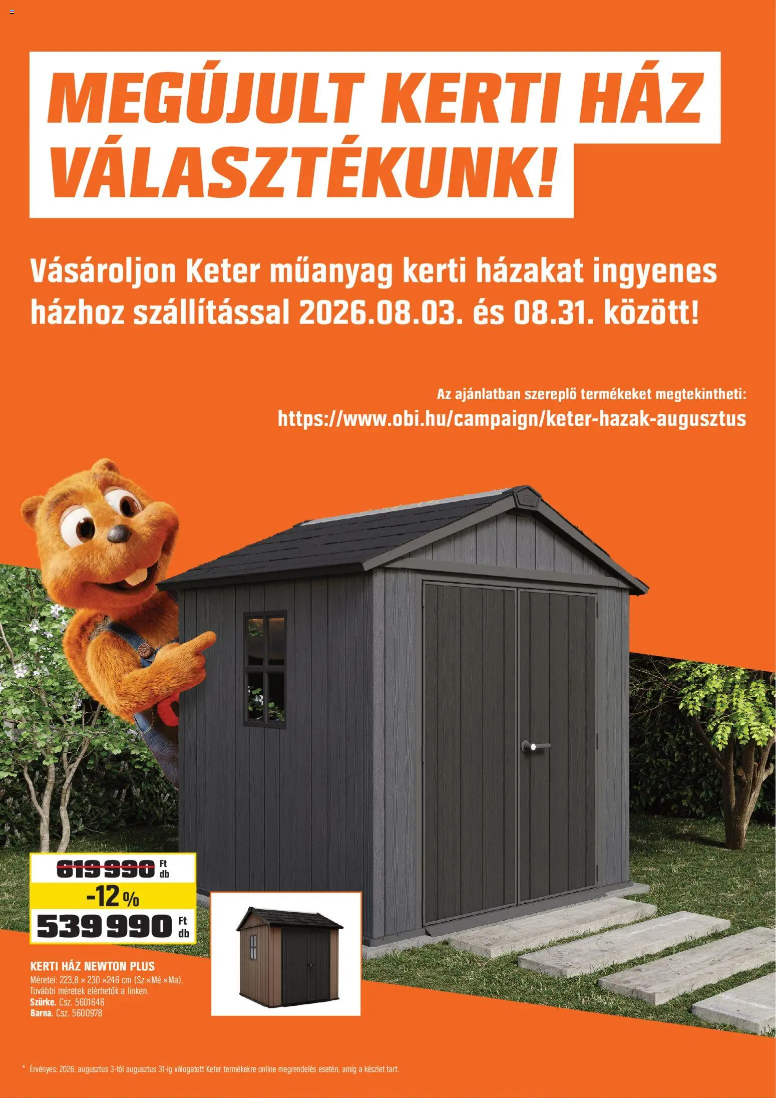 OBI akciós ujság - amely érvényes a következő dátumtól: 2026.08.04. | Oldal: 10 | Termékek: Keter
