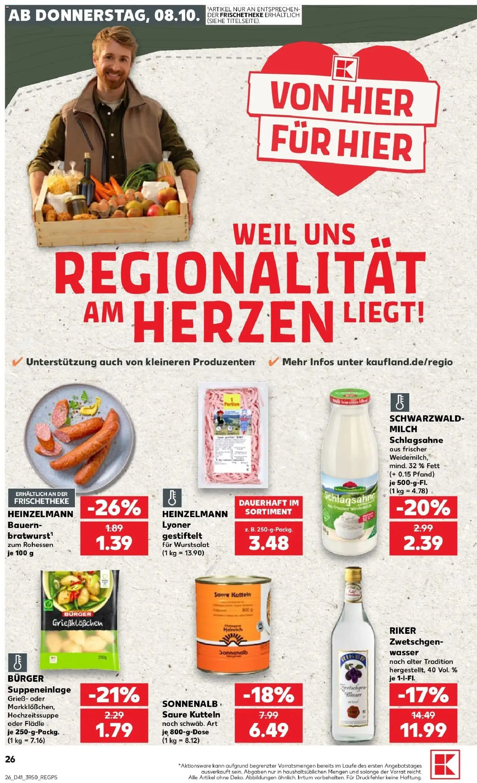Prospekt Kaufland ab 05.10.2026 » Angebote Online zum Blättern | Seite: 36 | Produkte: Grieß, Schlagsahne, Zwetschgen, Wasser