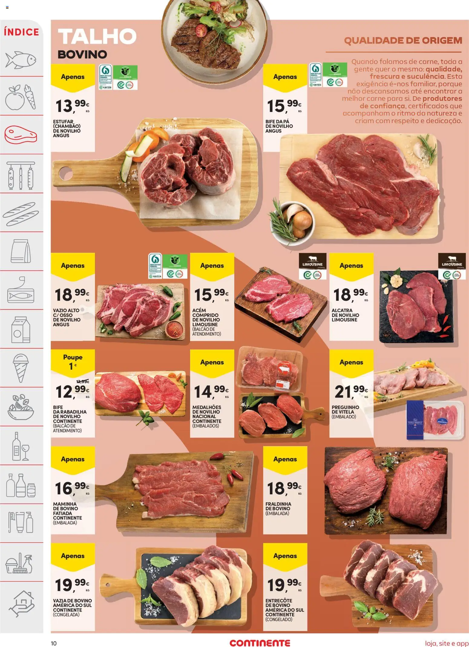 Continente folheto │ válido de 18/08/2026 | Página: 10 | Produtos: Vitela, Carne, Pá, Bife