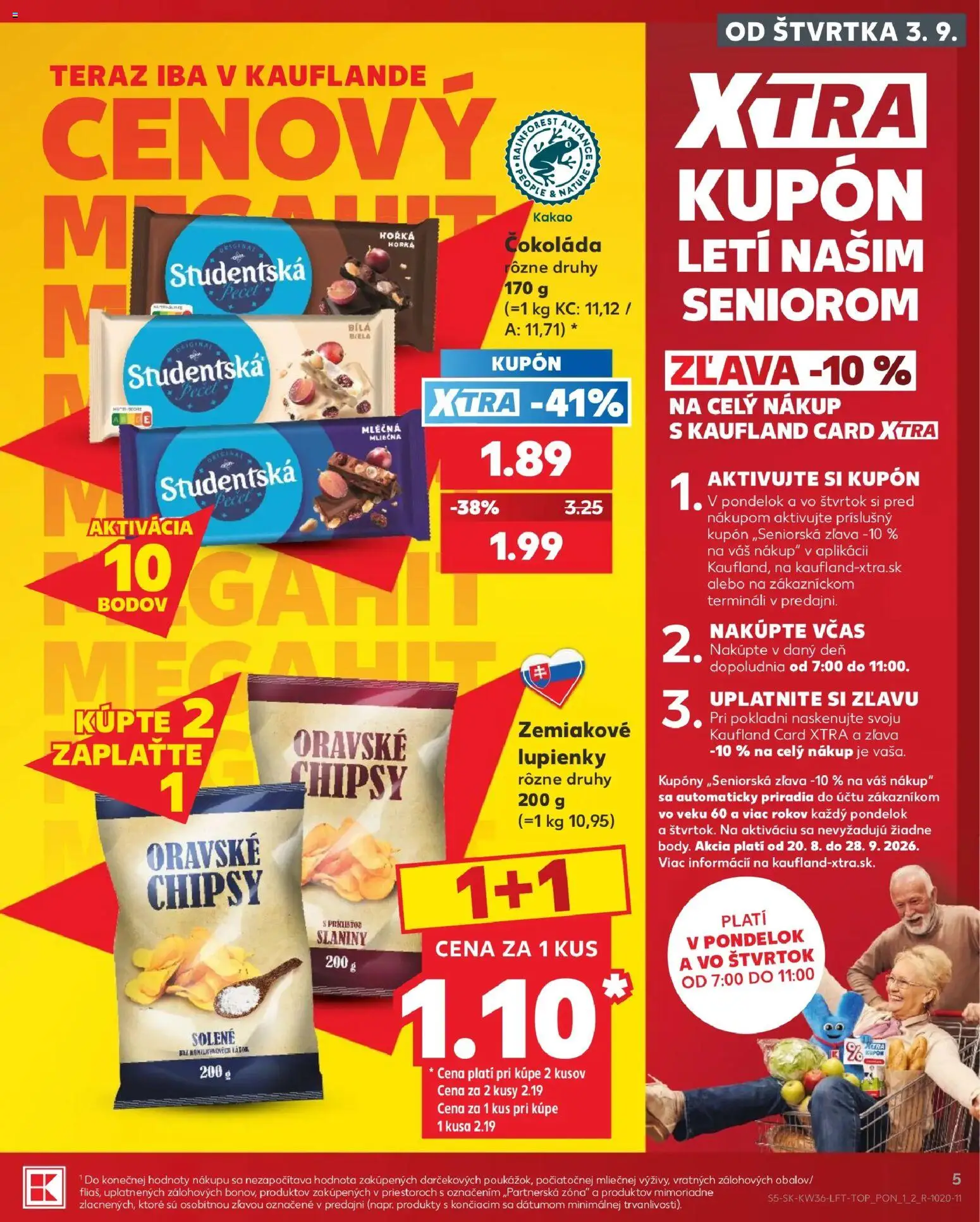 Nové Kaufland akcie – leták je platný od 03.09.2026 | Strana: 5 | Produkty: Čokoláda, Chipsy, Kakao