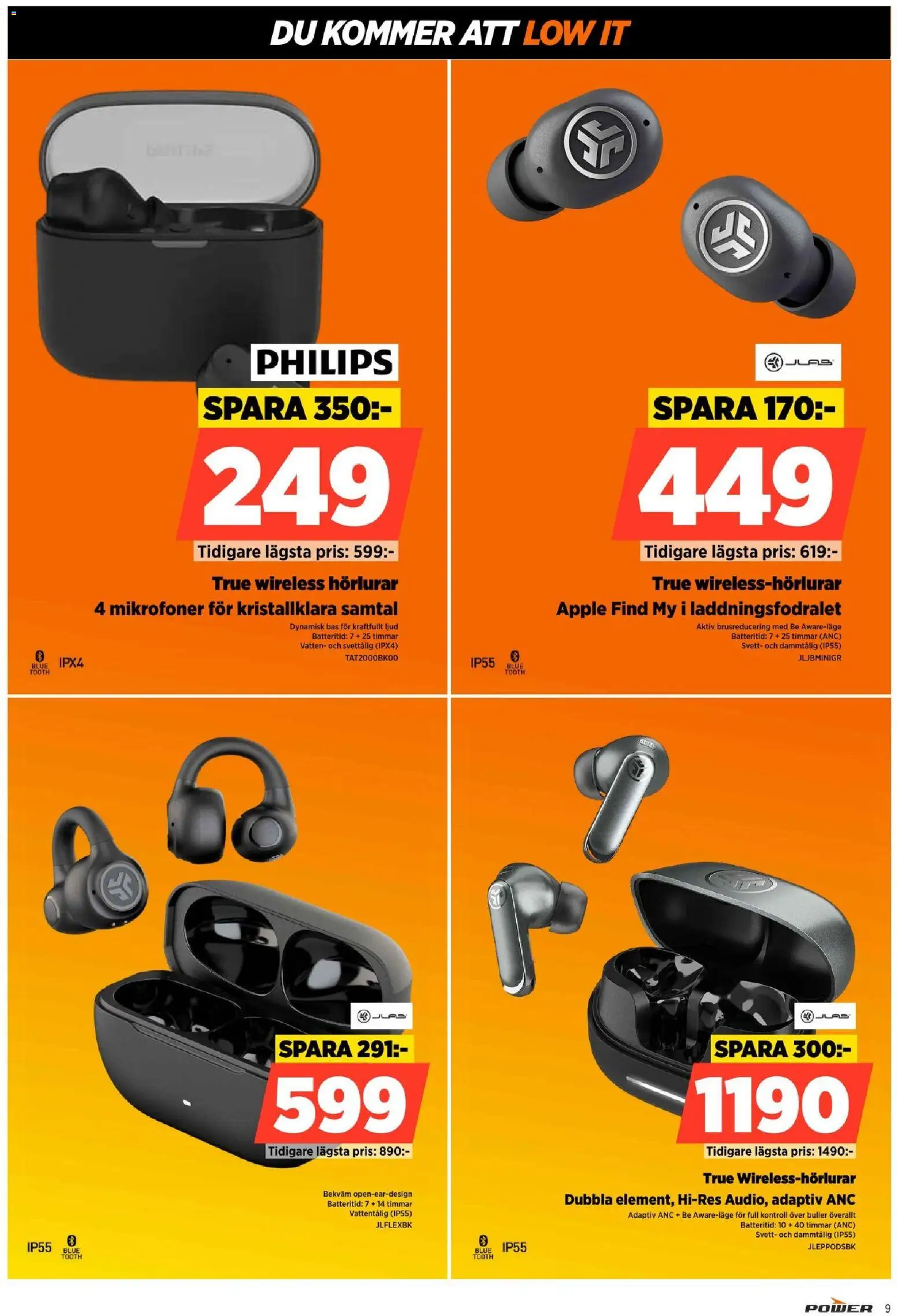 Power reklamblad aktuell från 12/10/2026 | Sida: 9 | Produkter: Äpple, Vatten, Hörlurar