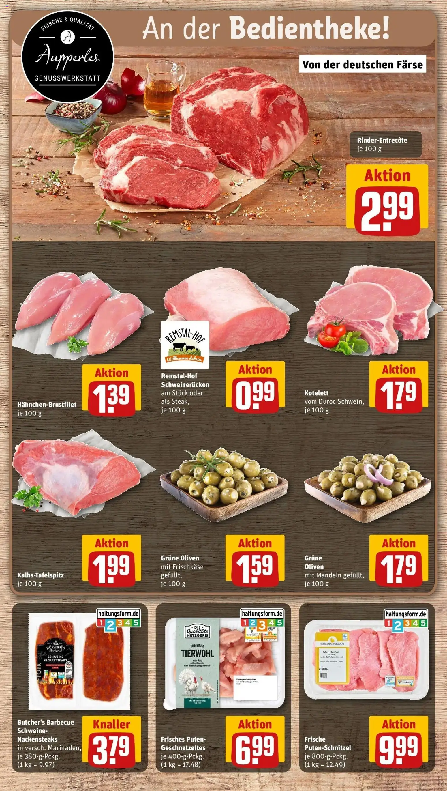 REWE Prospekt ab 21.09.2026 zum Blättern » Angebote | Seite: 14 | Produkte: Nackensteaks, Mandeln, Putenschnitzel, Frischkase