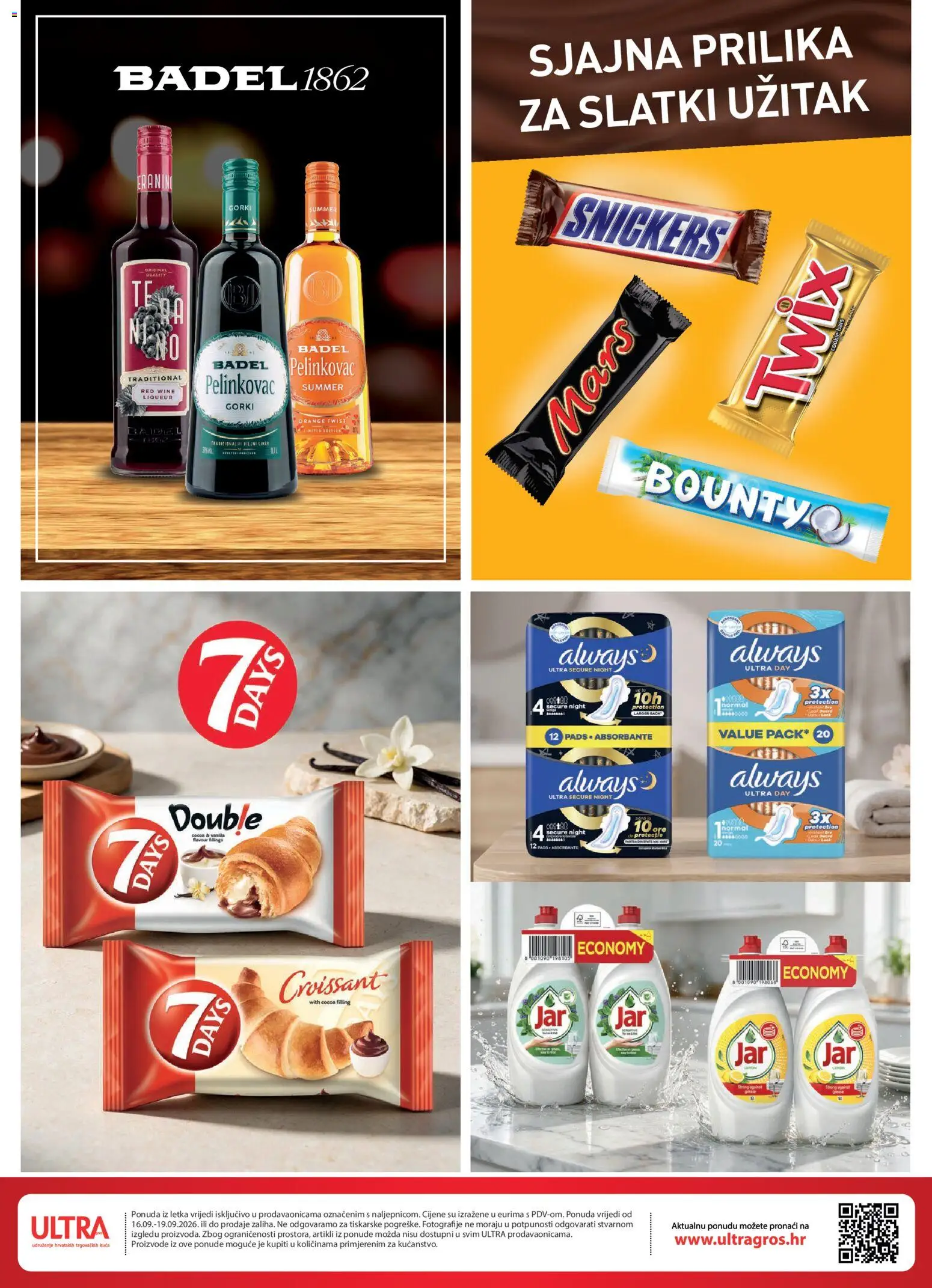 Ultra Gros katalog | vrijedi od 16.09.2026 | Stranica: 2 | Proizvodi: Pelinkovac, Snickers, Badel