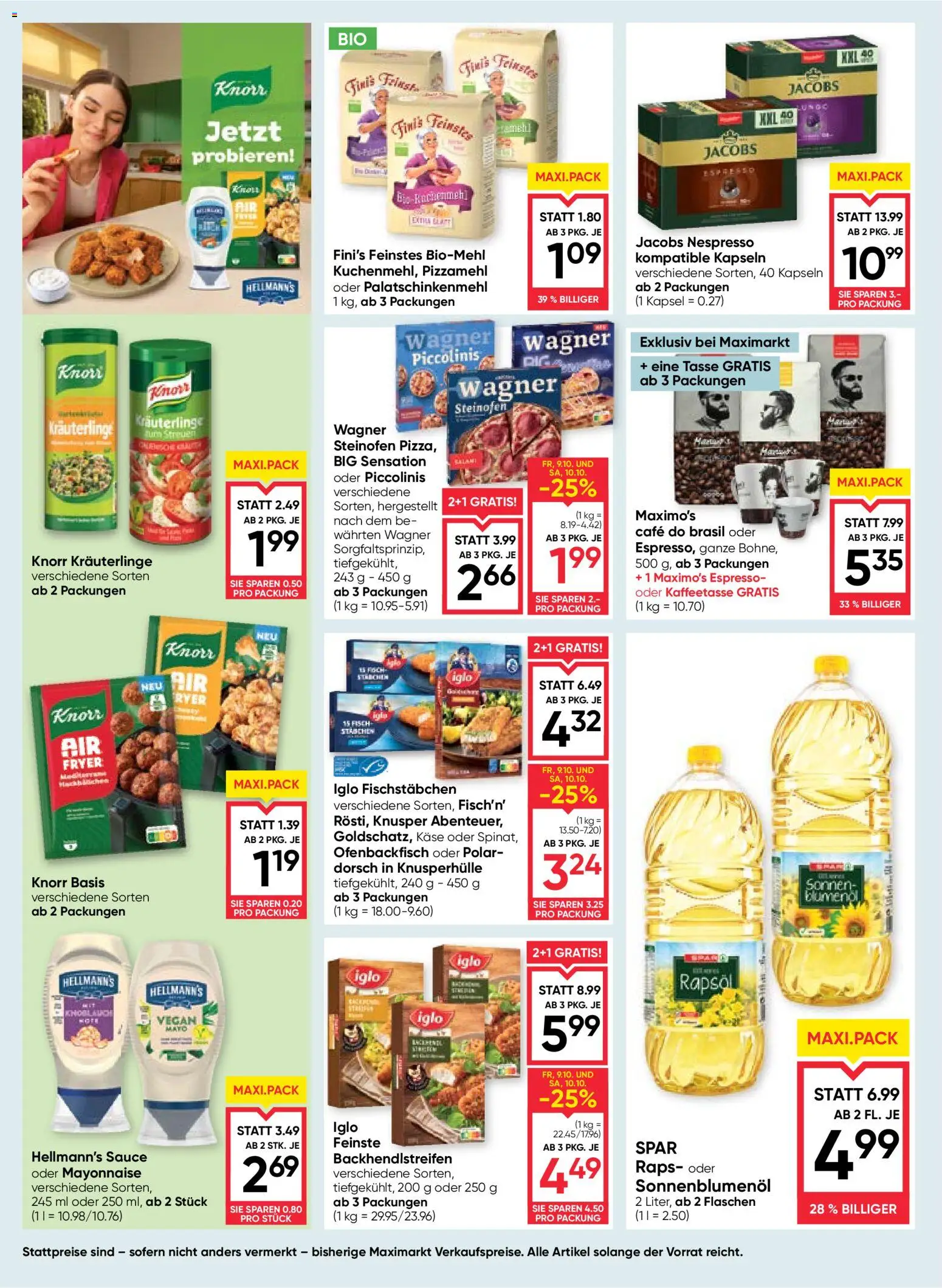 Maximarkt Flugblatt gültig ab 08.10.2026 | Seite: 16 | Produkte: Mayonnaise, Knoblauch, Käse, Fisch