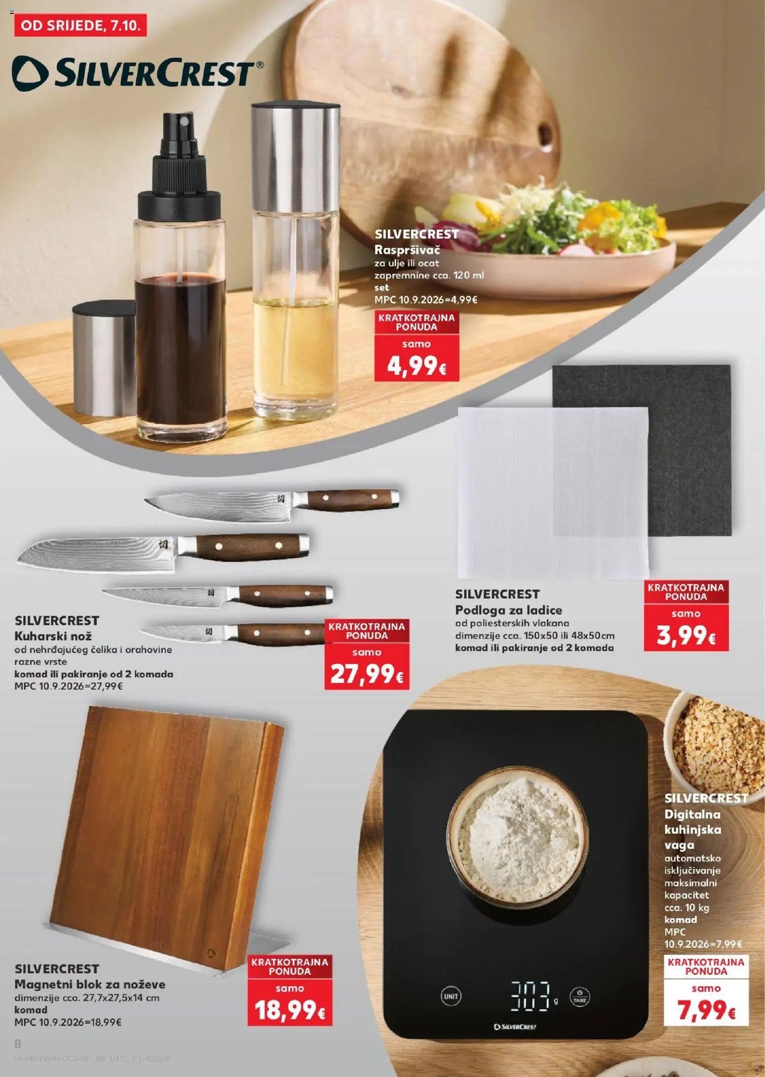 Kaufland katalog | vrijedi od 07.10.2026 | Stranica: 8 | Proizvodi: Ulje, Kuhinjska vaga, Nož, Podloga