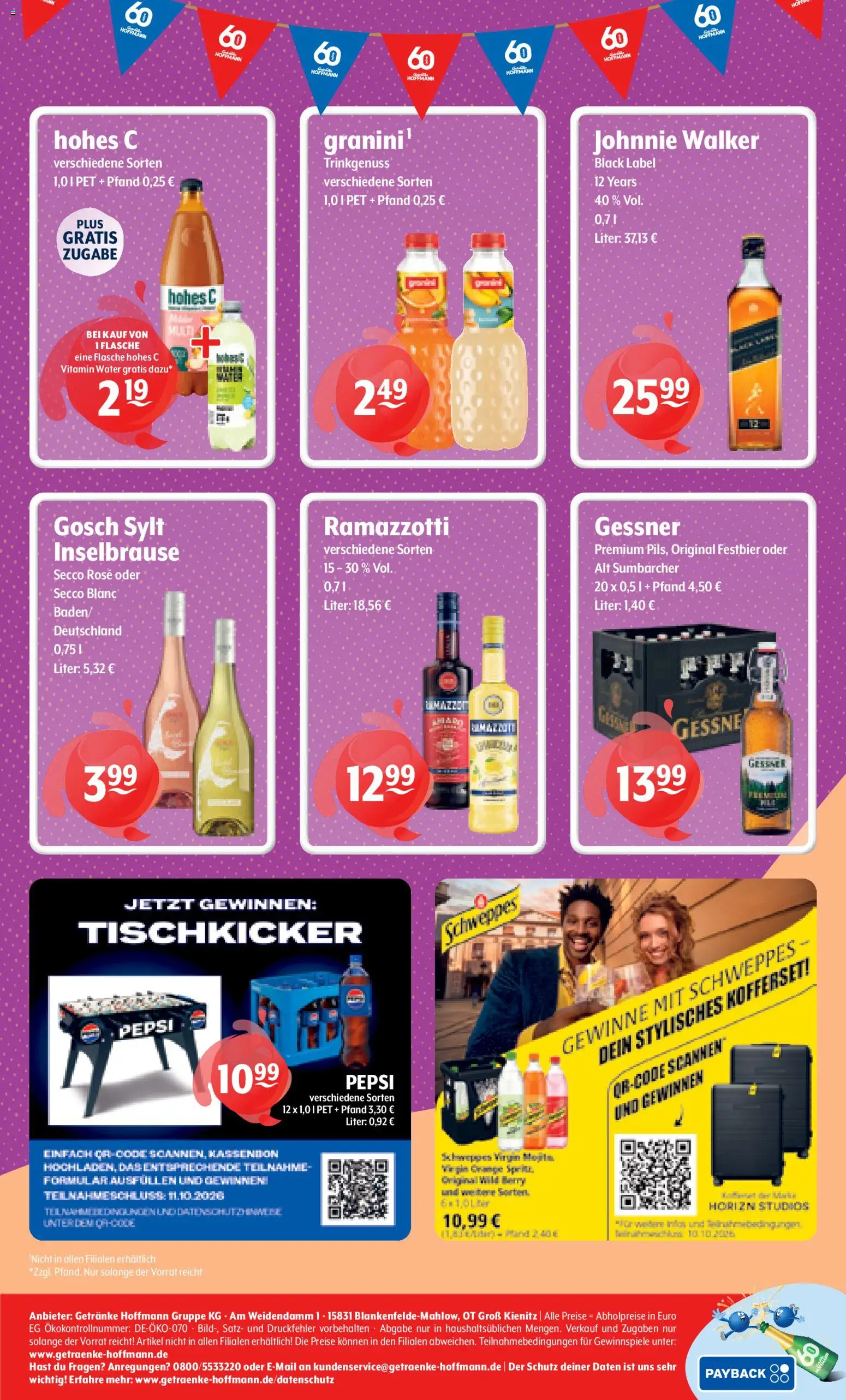 Getränke Hoffmann Prospekt – gültig ab 28.09.2026 | Seite: 8 | Produkte: Schweppes, Pepsi, Hohes c, Johnnie walker