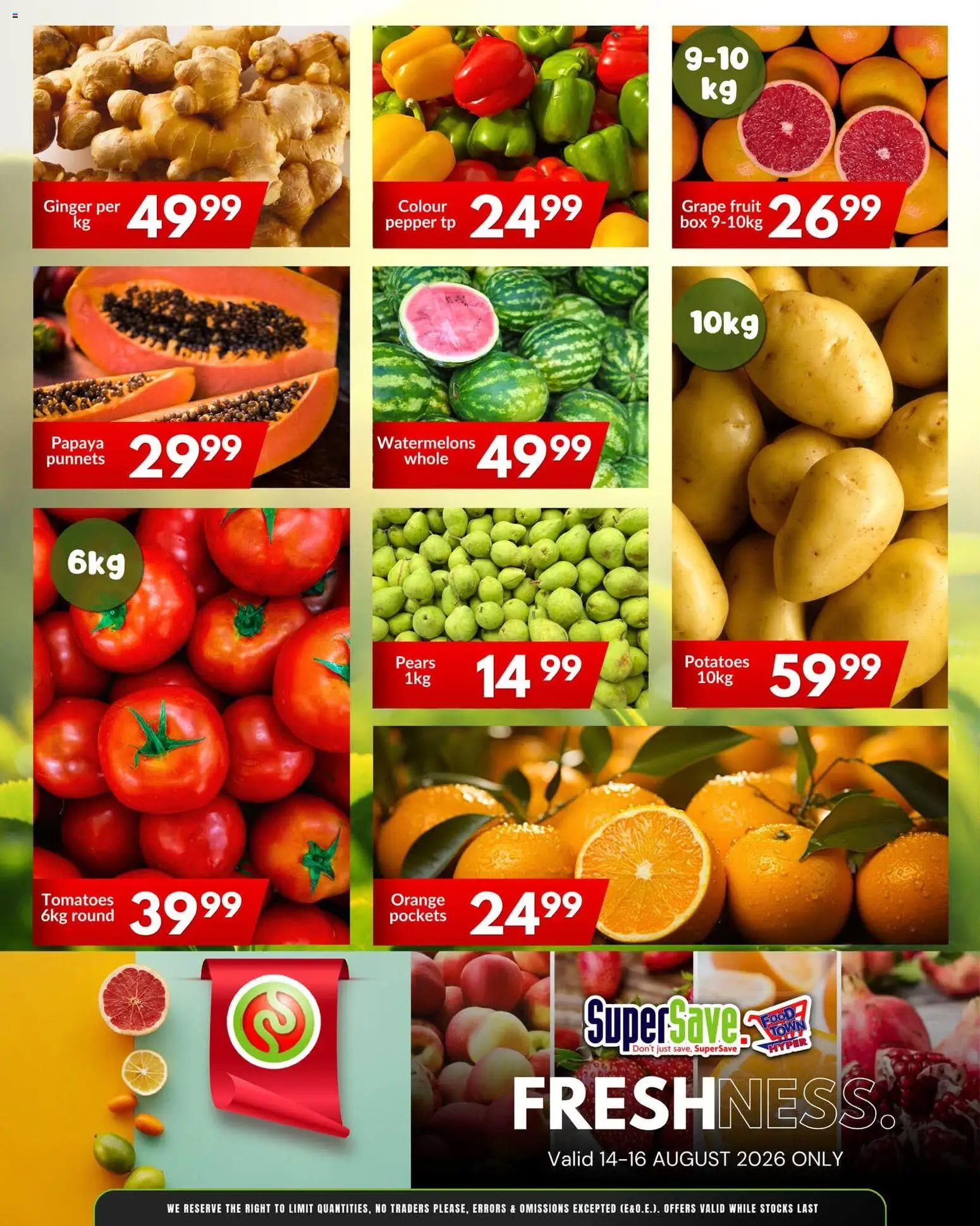 New Super Save catalogue – valid from 14/08/2026 | Page: 6 | Products: Box, Potatoes, Fruit, Pepper
