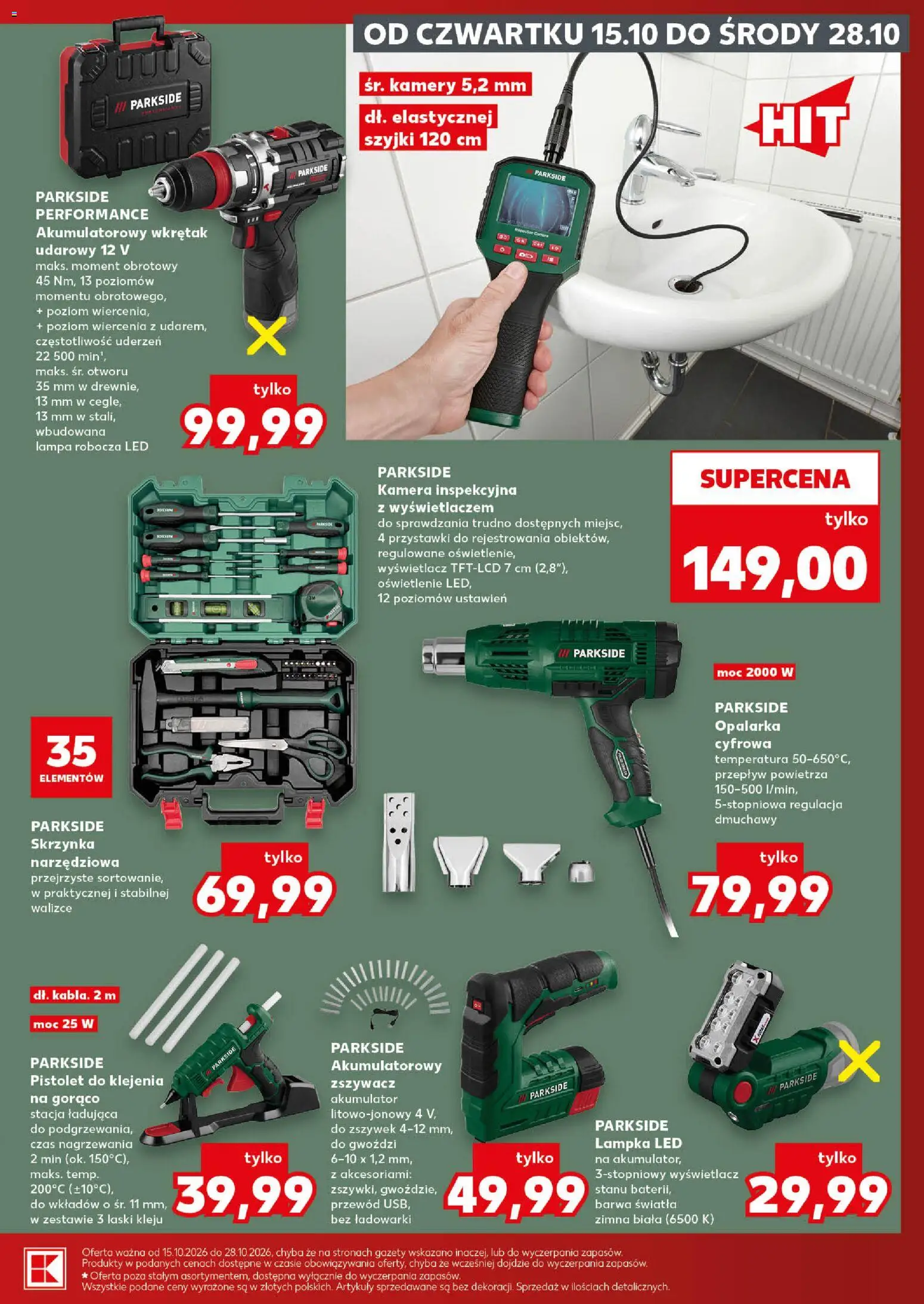 Kaufland Polsko leták - Złap okazje od 15.10.2026 | Strana: 9 | Produkty: Parkside, Kamera, Lampa, LED