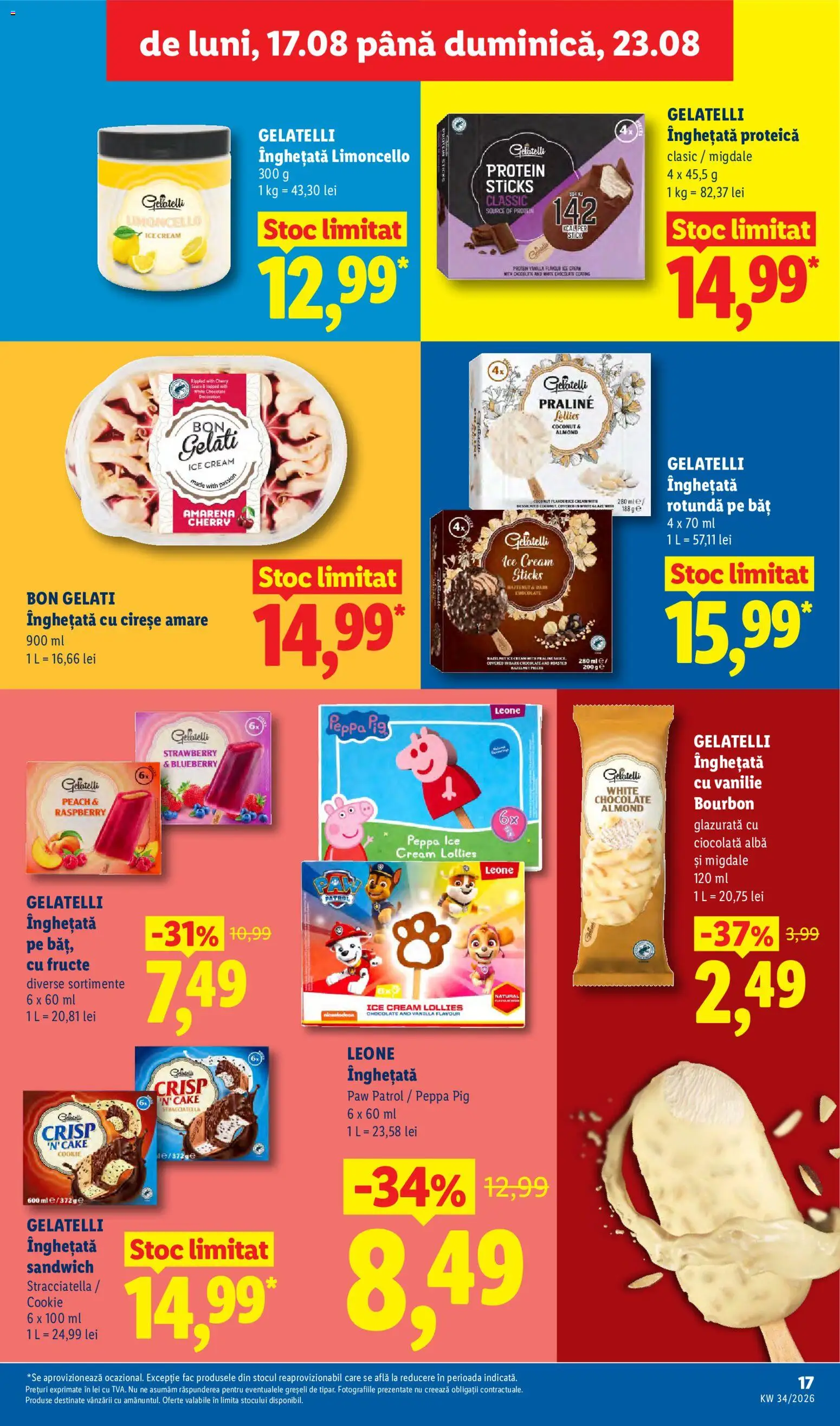 Noul catalog Lidl – valabil de la 17.08.2026 | Pagină: 17 | Produse: Alba, Gelatelli, Migdale, Fructe