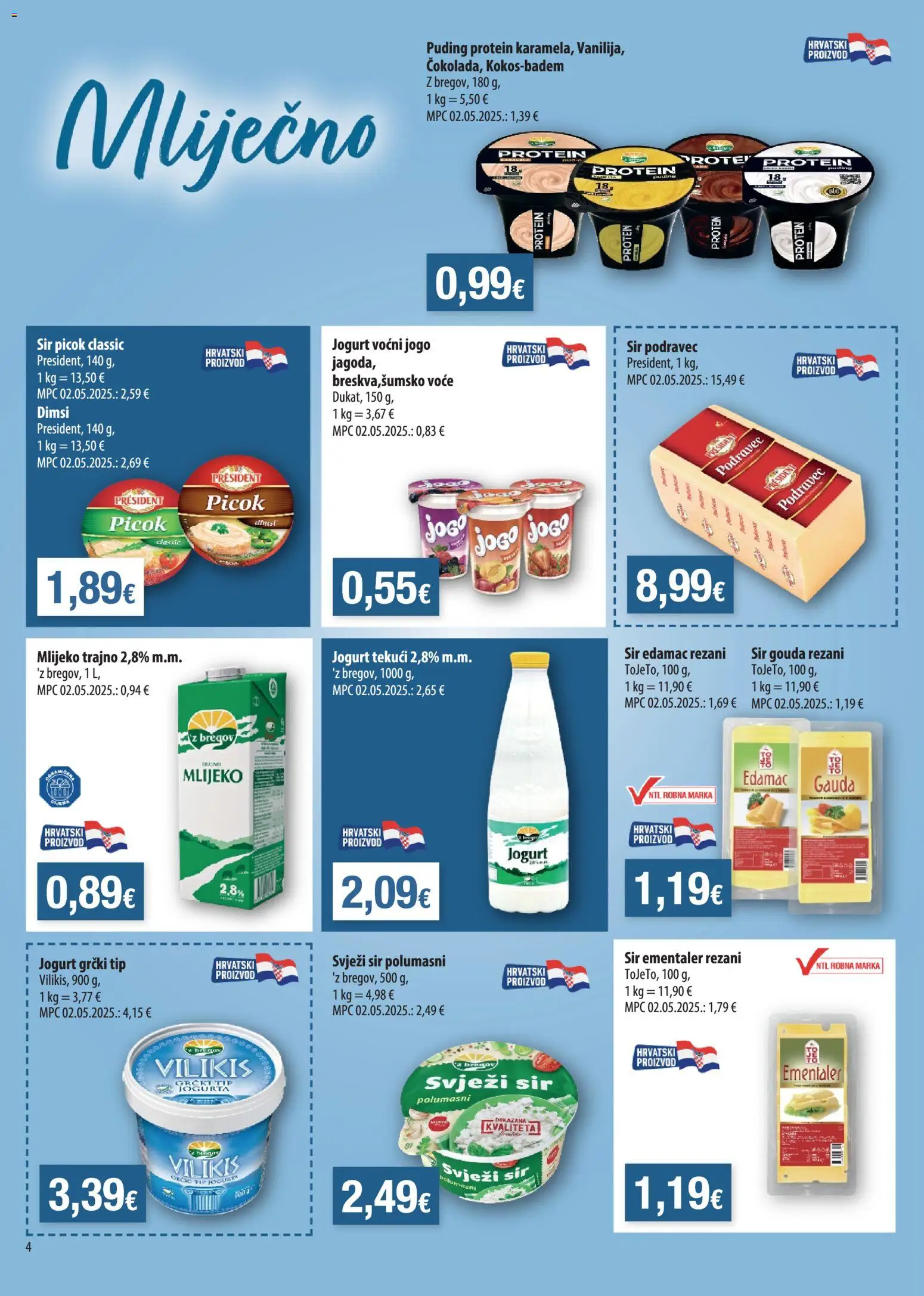 NTL katalog | vrijedi od 19.08.2026 | Stranica: 4 | Proizvodi: Protein puding, Sir, Jogurt, Puding