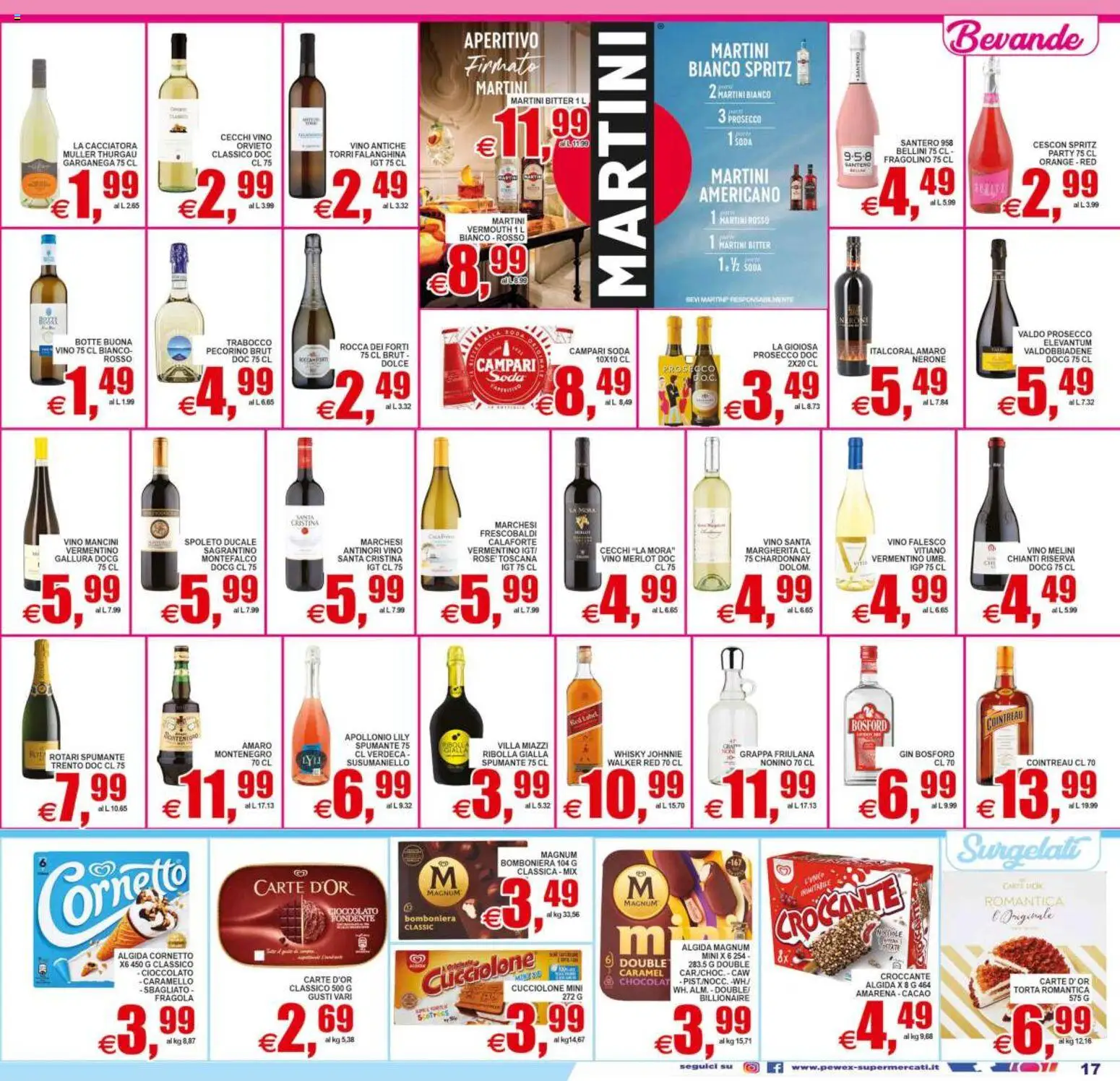 Volantino Pewex del 19/06/2026 | Pagina: 17 | Prodotti: Whisky, Amarena, Amaro, Aperitivo