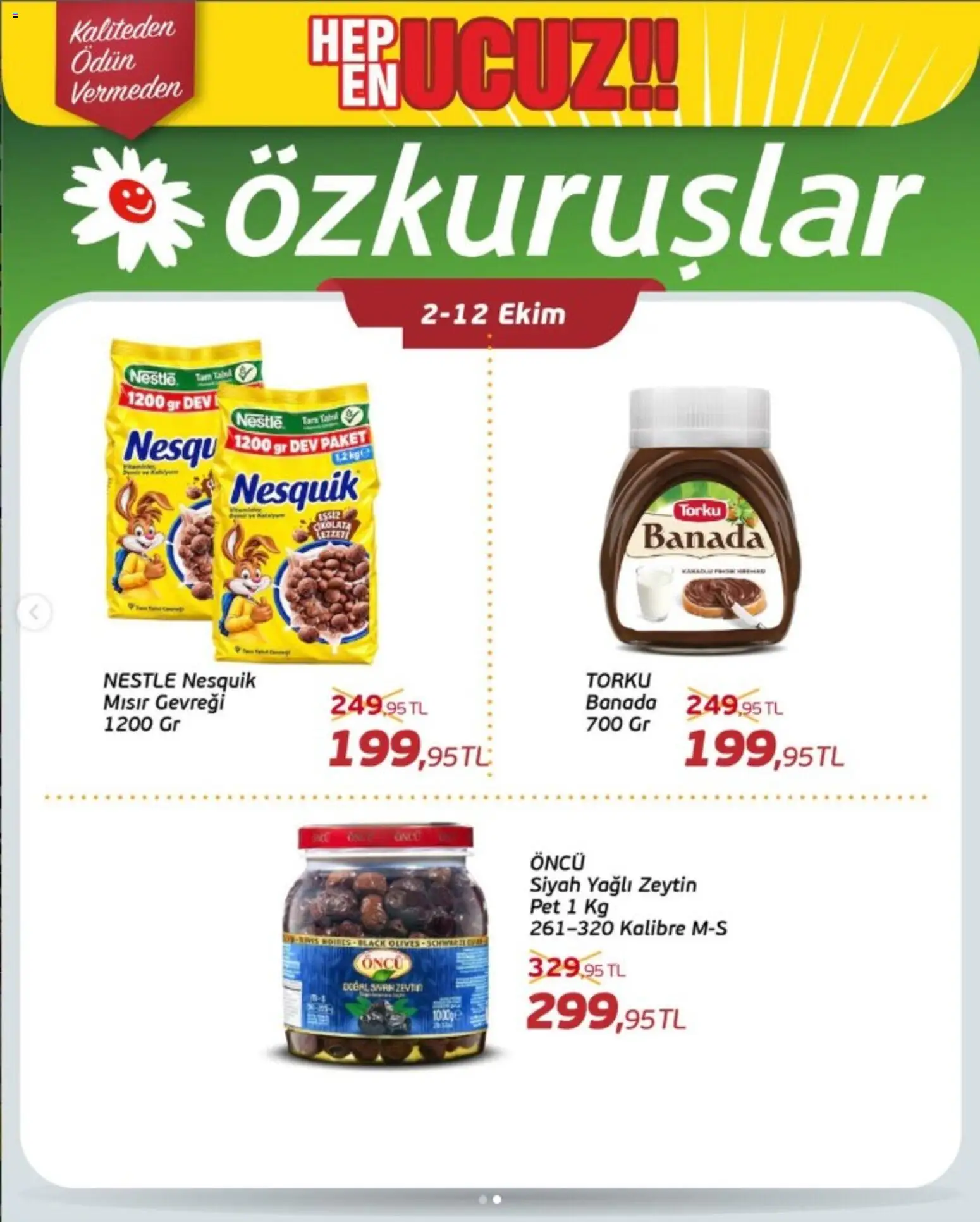 Özkuruşlar aktüel ürünler kataloğu yayımlandı! Bu hafta 02 - 12 Ekim 2026 günü Özkuruşlar indirimli ürünleri
