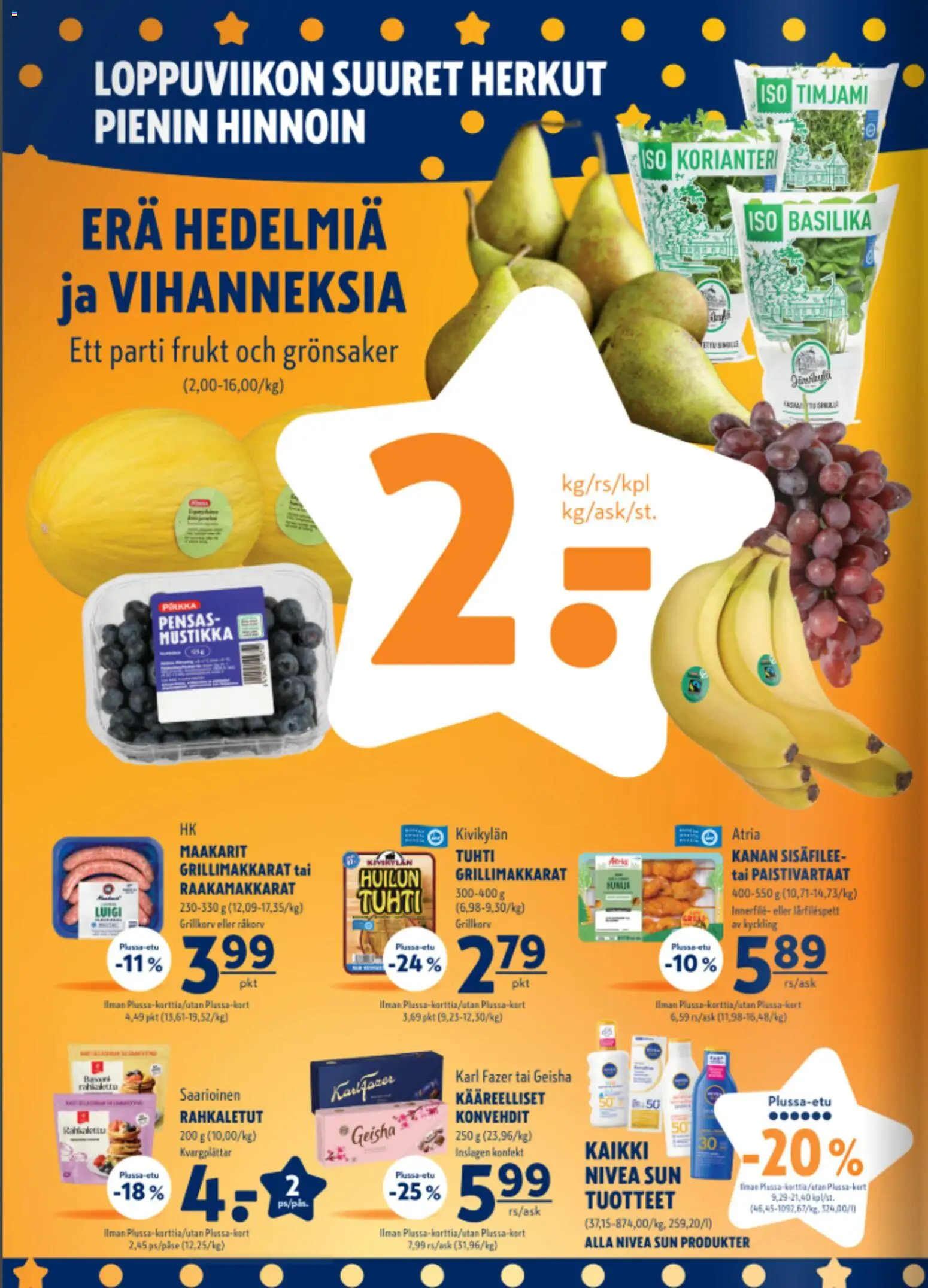 K-Supermarket tarjoukset – voimassa 09/07/2026 alkaen | Sivu: 2 | Tuotteet: Mustikka, Basilika, Korianteri, Hunaja