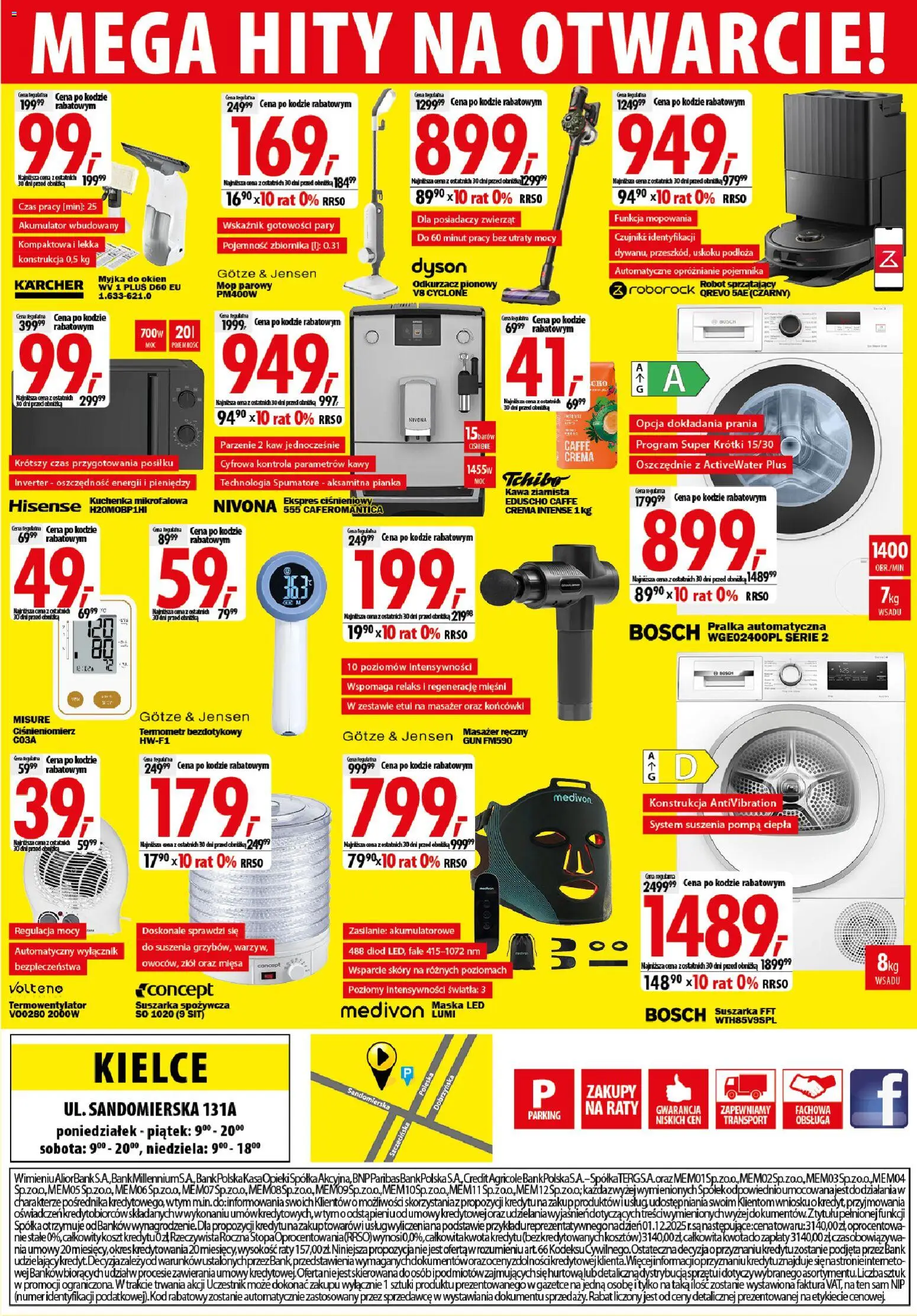 Mediaexpert promocje - Wielkie otwarcie Kielce od 01.10.2026 | Strona: 8 | Produkty: Masażer, Kawa, Robot sprzątający, Mop