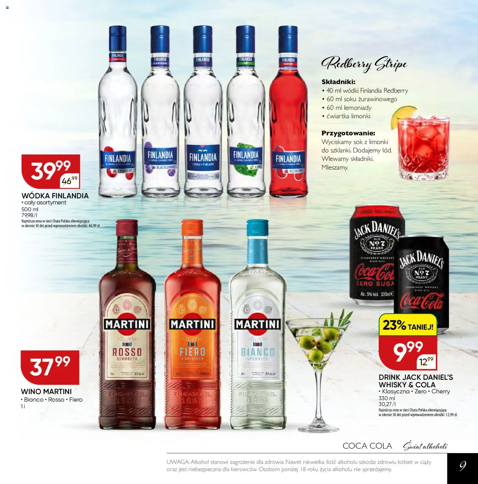 Chata Polska gazetka - Mocna Oferta od 07.07.2026 | Strona: 9 | Produkty: Martini, Alkohol, Wódka, Whisky