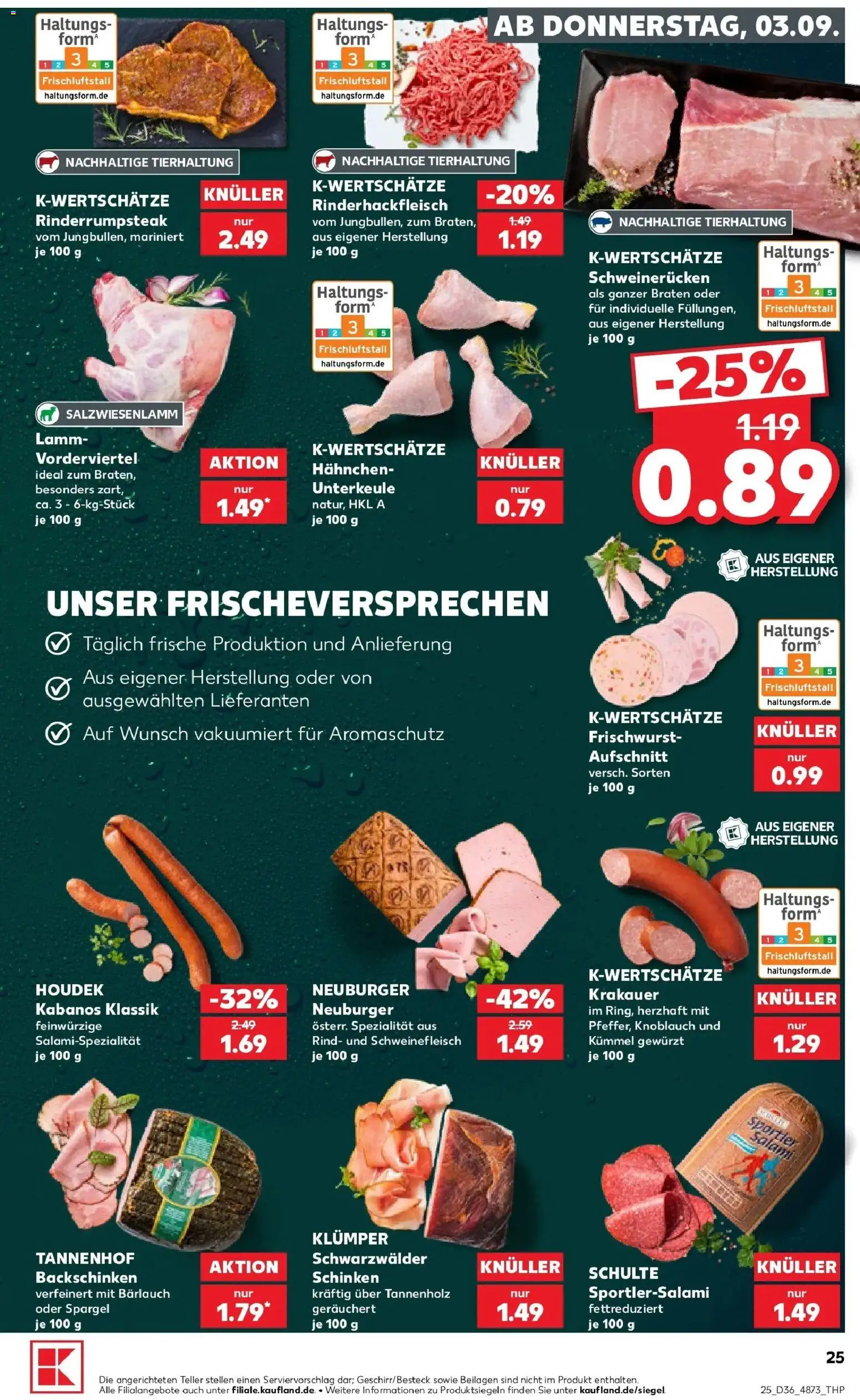 Prospekt Kaufland ab 31.08.2026 » Angebote Online zum Blättern | Seite: 34 | Produkte: Hahnchen, Spargel, Schweinerucken, Salami