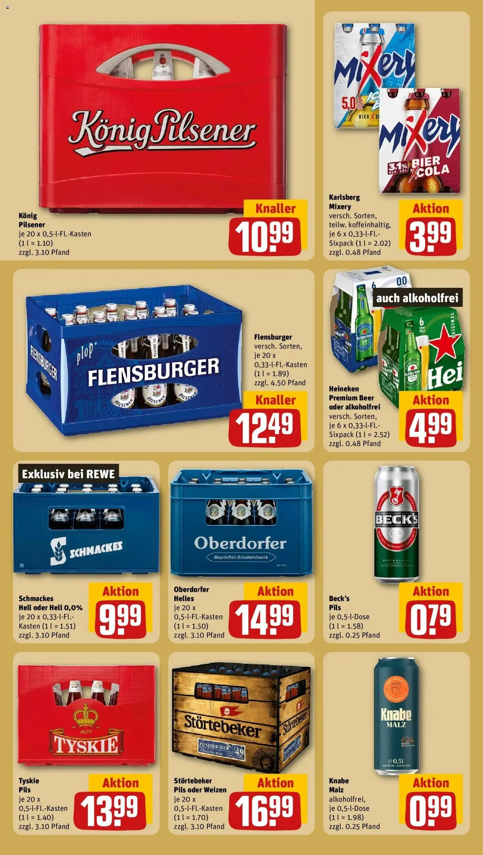 Rewe Prospekt Krefeld – gültig ab 13.07.2026 | Seite: 19 | Produkte: Bier, Pils, Flensburger, Mixery