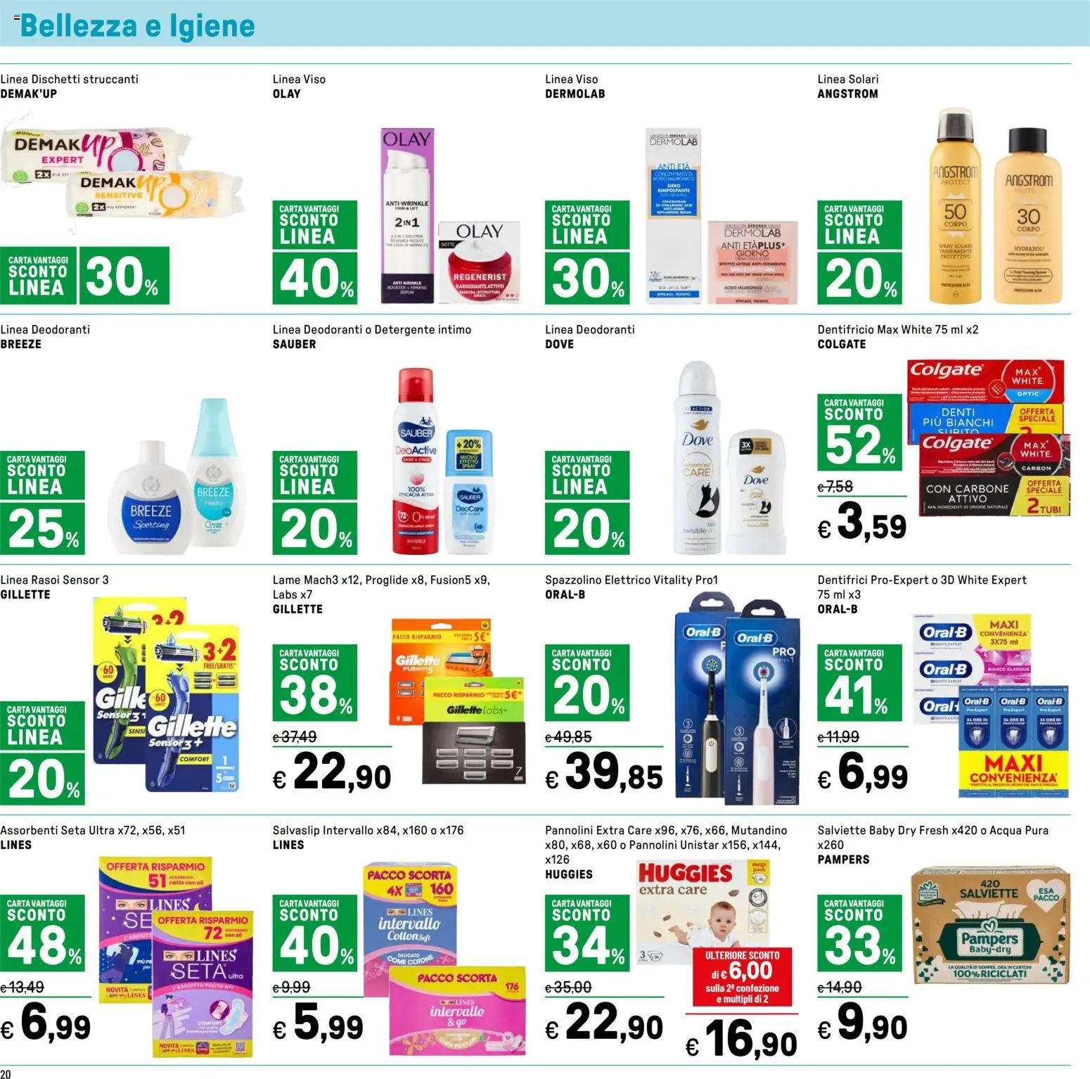 Volantino Iper del 22.05.2026 | Pagina: 20 | Prodotti: Detergente intimo, Detergente, Dischetti struccanti, Acqua