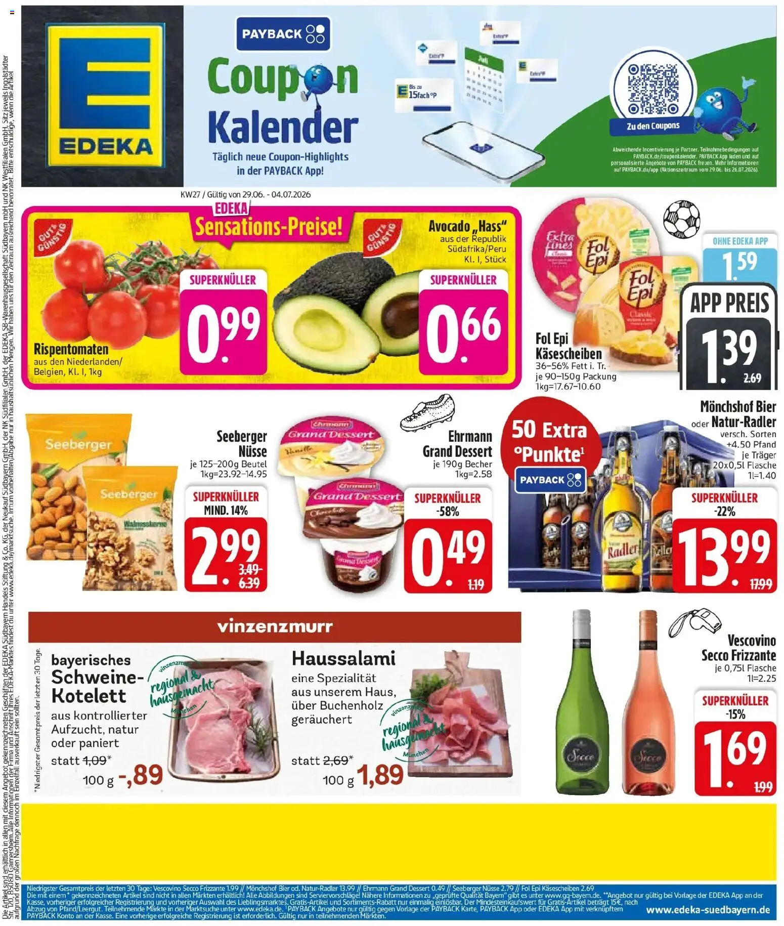 Edeka - EDEKA: Wochenangebote – gültig ab 28.06.2026 | Seite: 3 | Produkte: Monchshof, Bier, Avocado, Nüsse