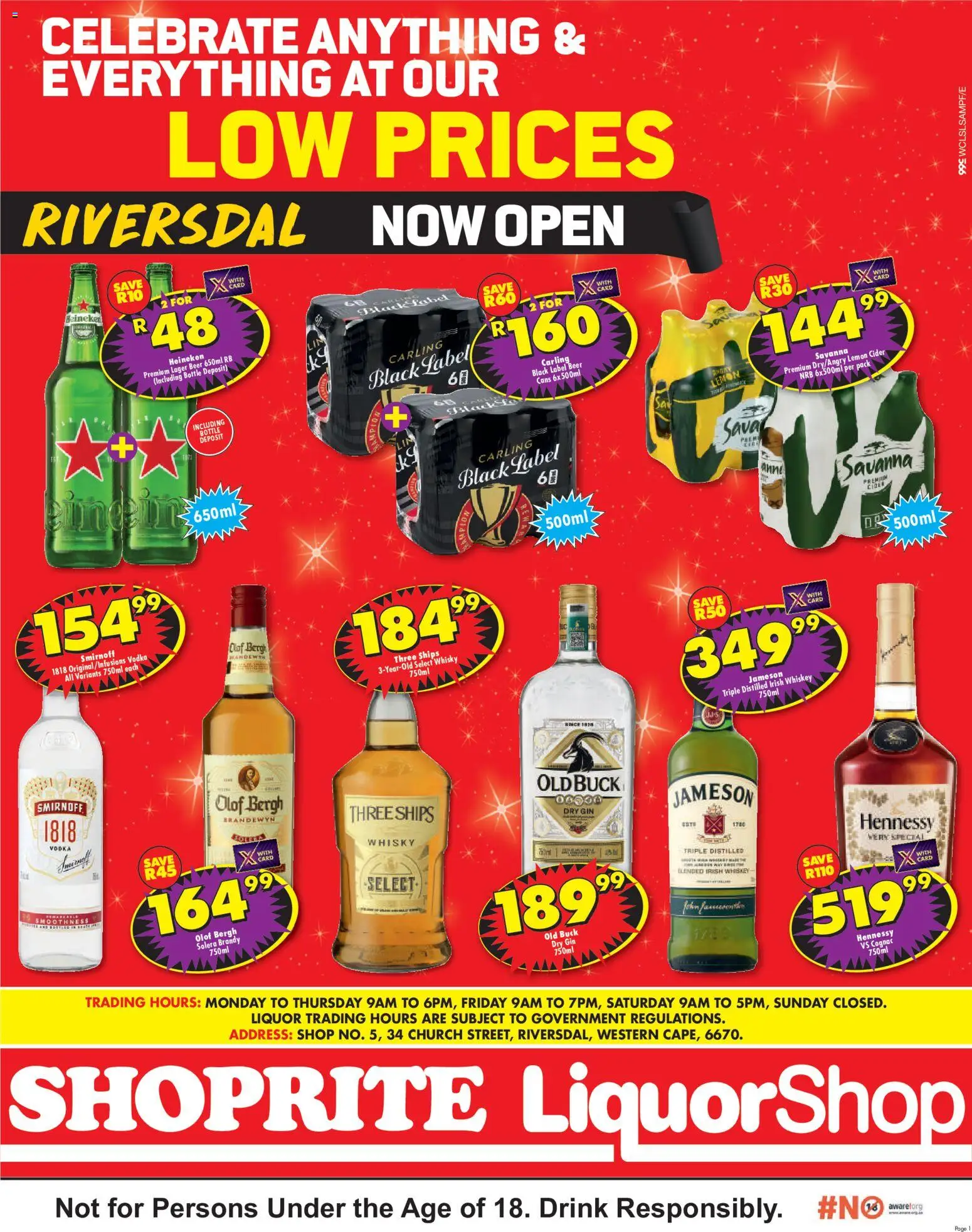 New Shoprite catalogue – valid from 06/07/2026 | Page: 1 | Products: Brandy, Cider, Vodka, Ensalada de quino