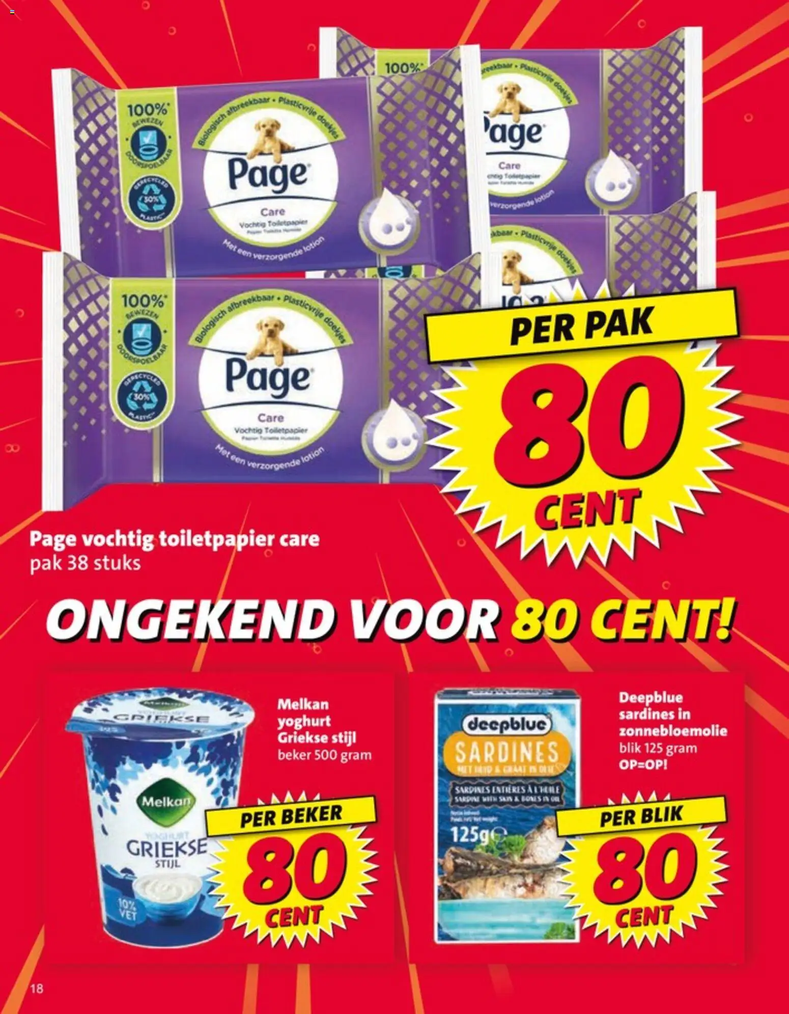 {H1} | Pagina: 18 | Producten: Yoghurt, Doekjes, Beker, Toiletpapier