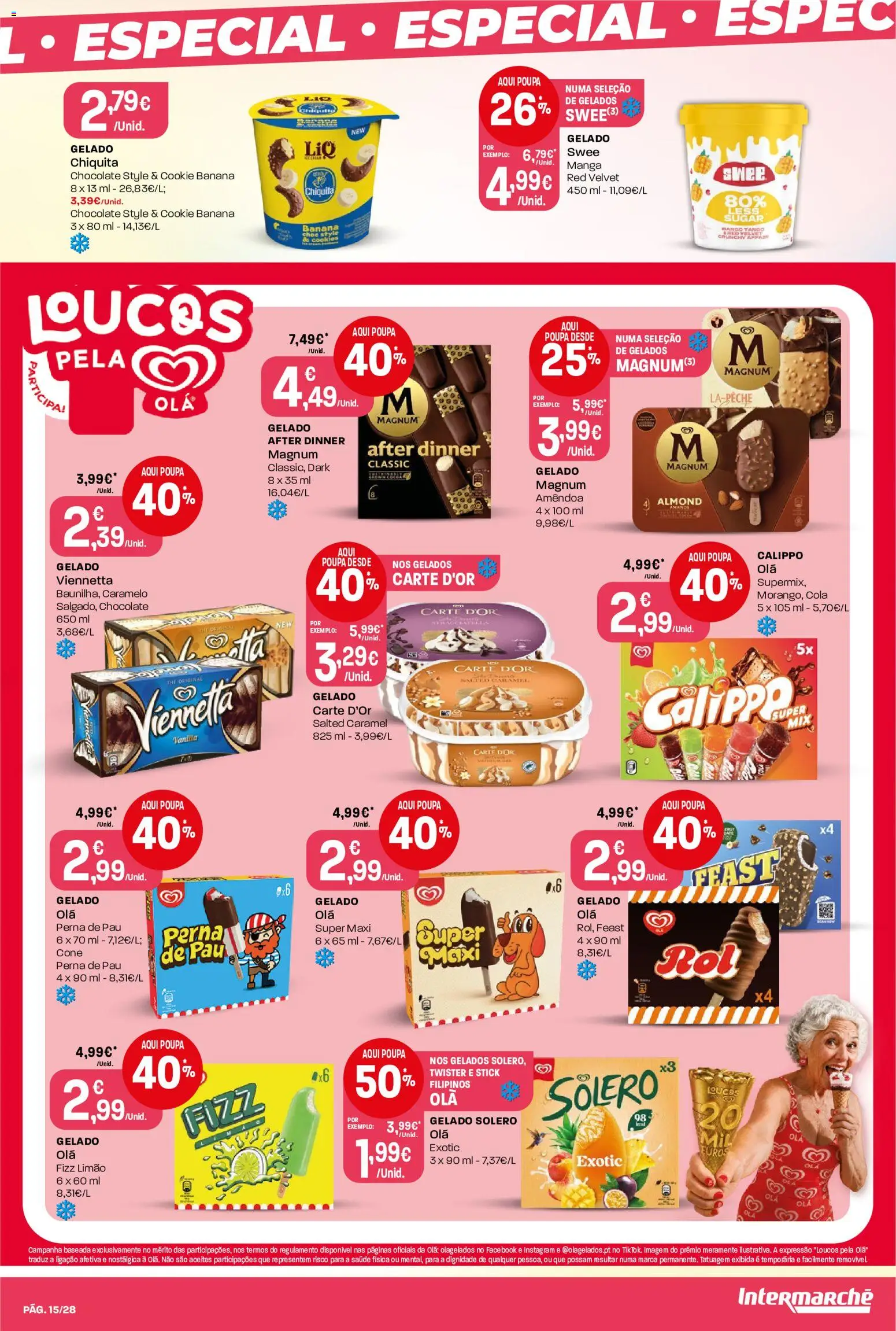 Intermarché Folheto Contact │ válido de 13/08/2026 | Página: 15 | Produtos: Gelado Magnum, Filipinos, Manga, Magnum amendoa