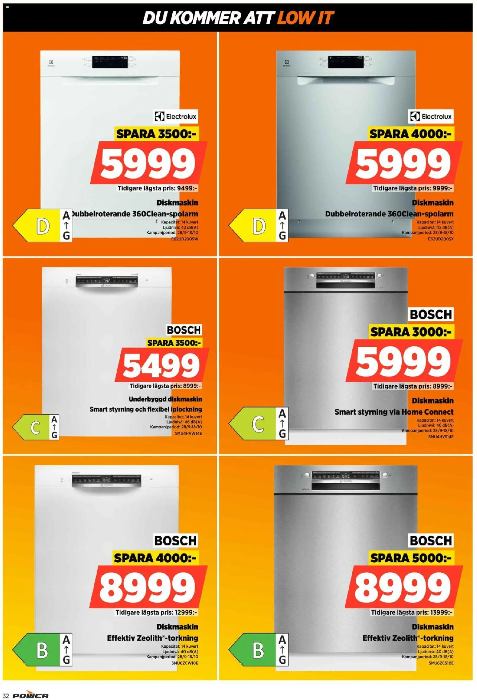 Power reklamblad aktuell från 12/10/2026 | Sida: 32 | Produkter: Diskmaskin, Kuvert