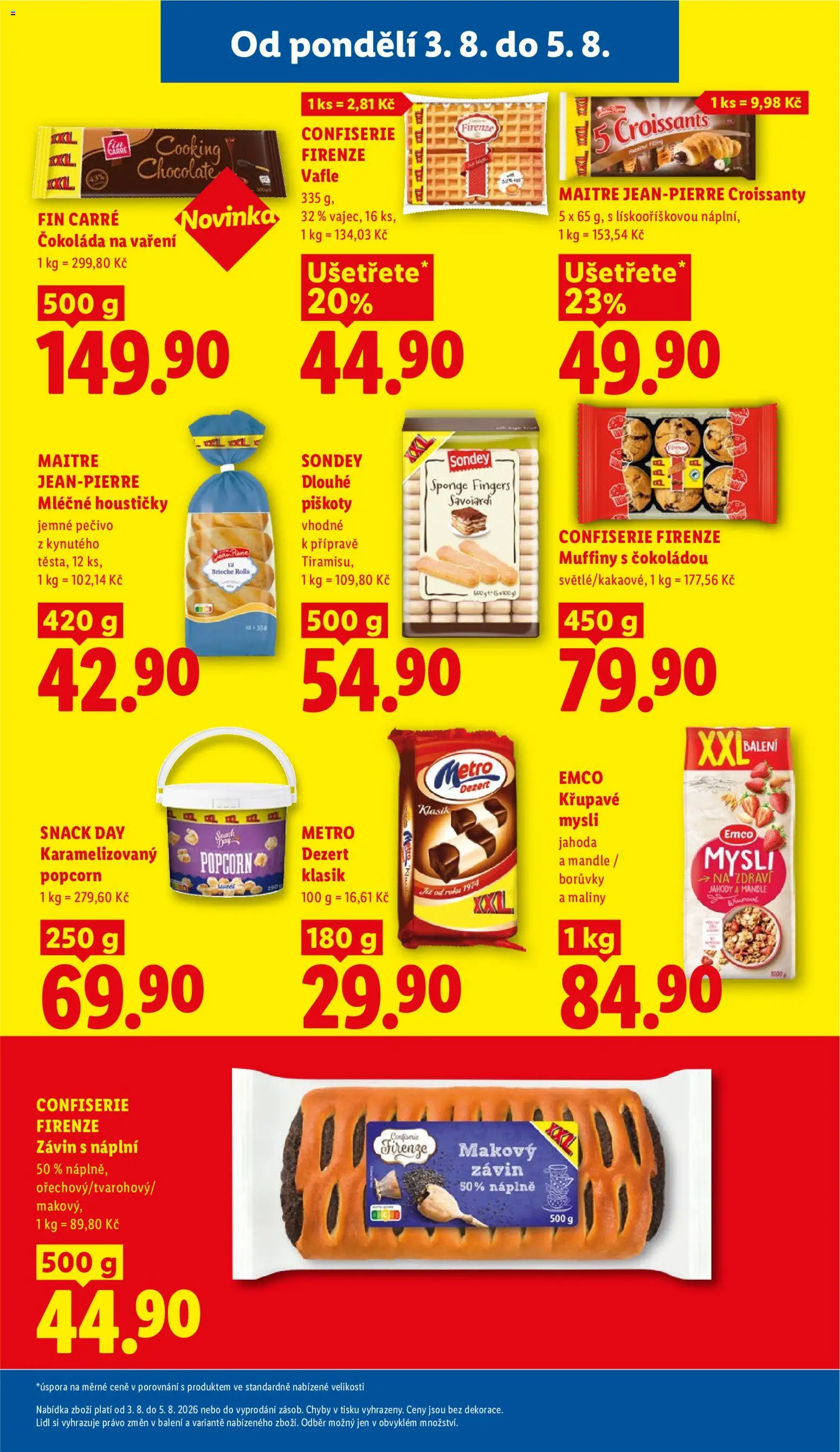 Lidl leták od 03.08.2026 | Strana: 23 | Produkty: Čokoláda, Vafle, Borůvky, Mandle