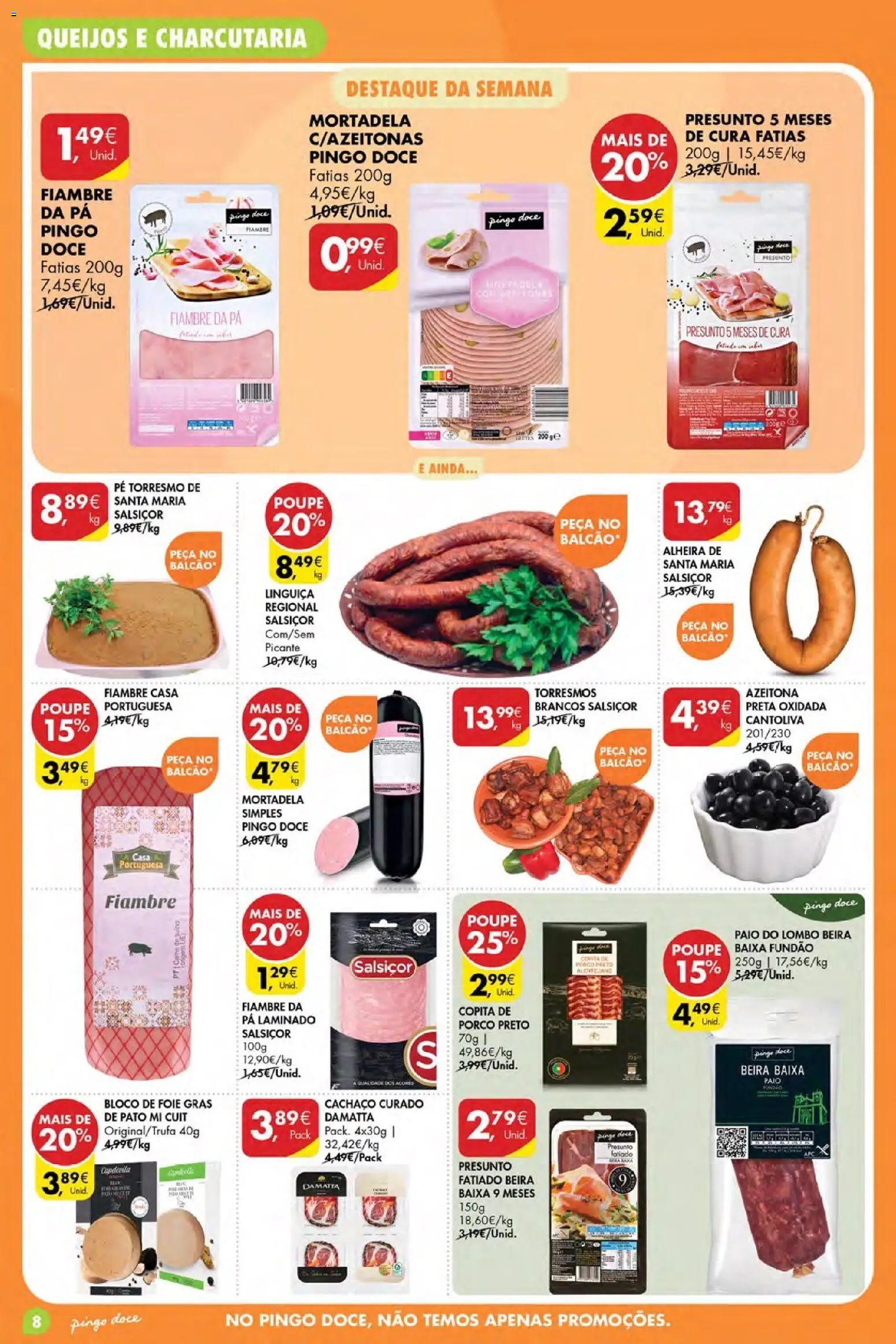 Pingo Doce Poupe Esta Semana Madeira │ válido de 11.06.2026 | Página: 8 | Produtos: Mortadela, Linguiça, Presunto, Carne
