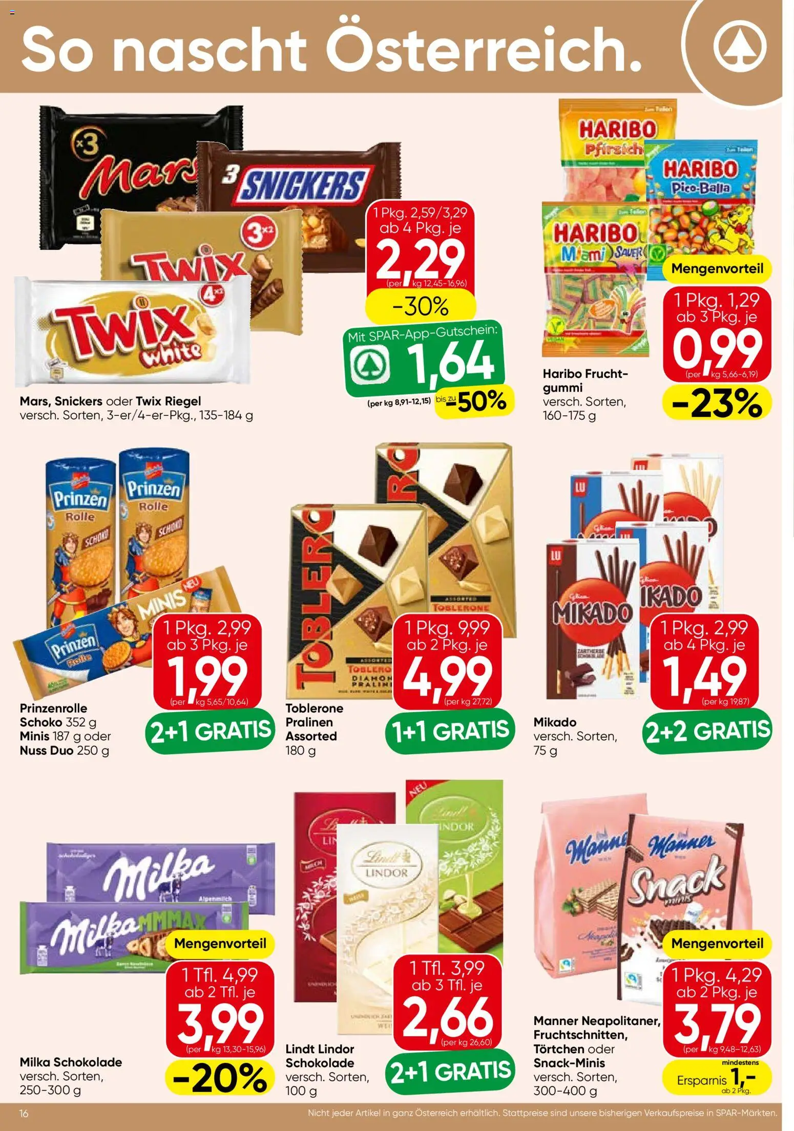 Spar Flugblatt - Kärnten gültig ab 18.06.2026 | Seite: 16 | Produkte: Pfirsich, Schokolade