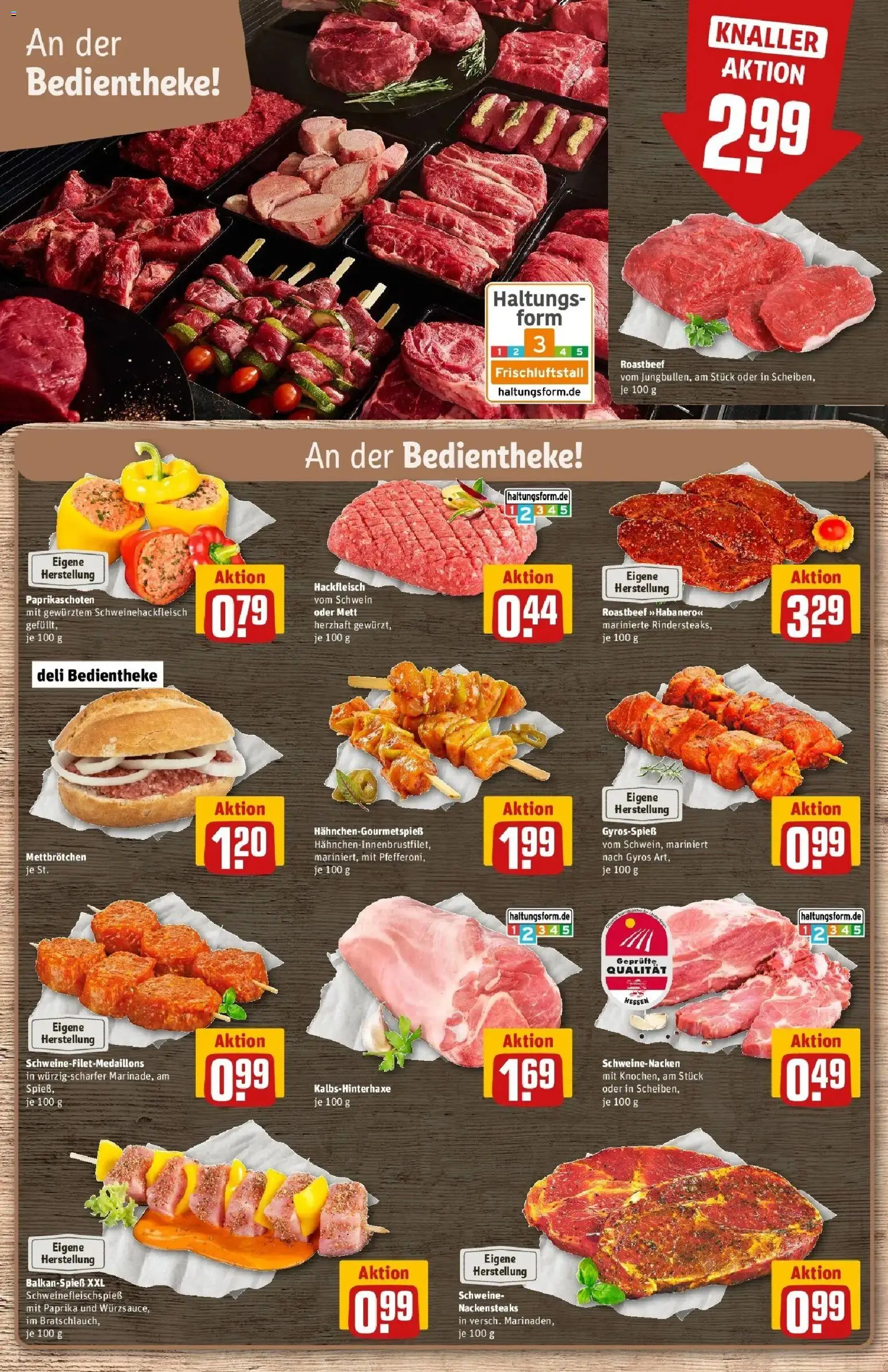 REWE Prospekt ab 10.08.2026 zum Blättern » Angebote | Seite: 6 | Produkte: Schweinenacken, Roastbeef, Gyros, Hackfleisch