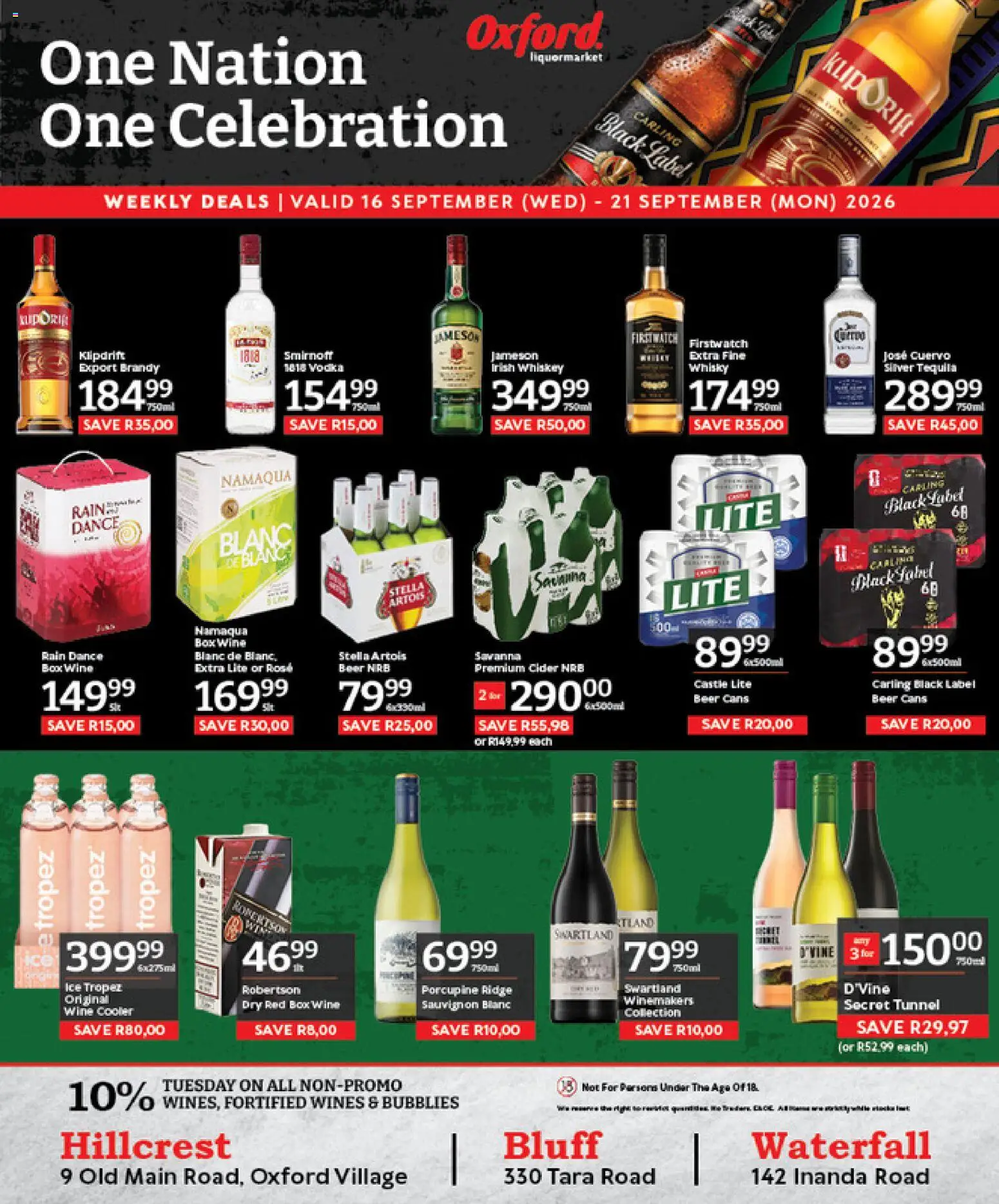 New Oxford Freshmarket catalogue – valid from 16/09/2026 | Page: 1 | Products: Box, Brandy, Cider, Tequila