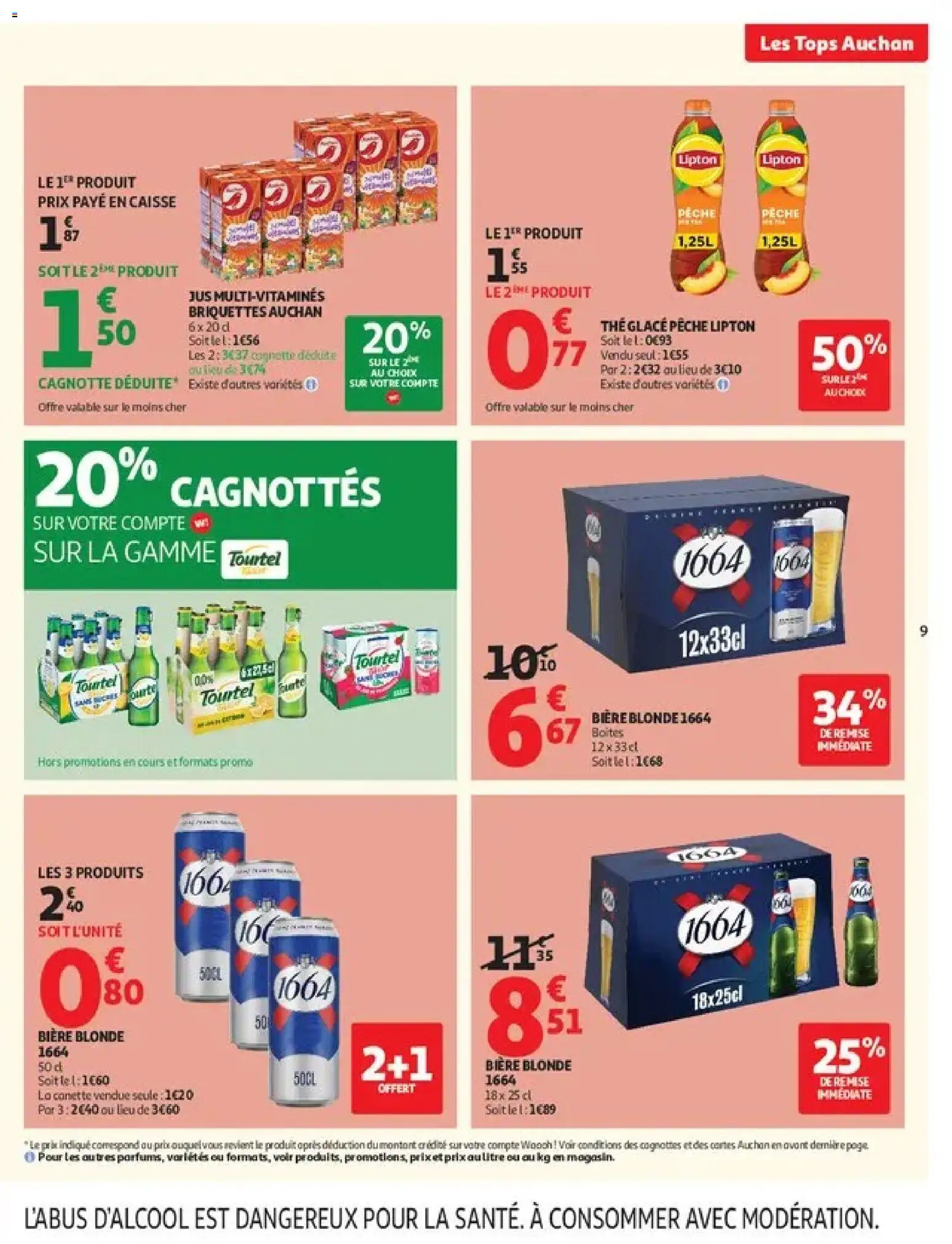 {H1} | Page: 9 | Produits: Biere blonde 1664, Glace, Pêche, Briquettes