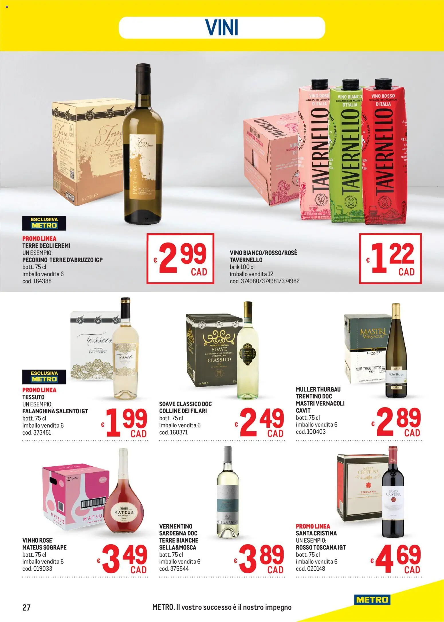 Volantino Metro del 27/08/2026 | Pagina: 27 | Prodotti: Cd, Vino, Vino rosso, Vino bianco