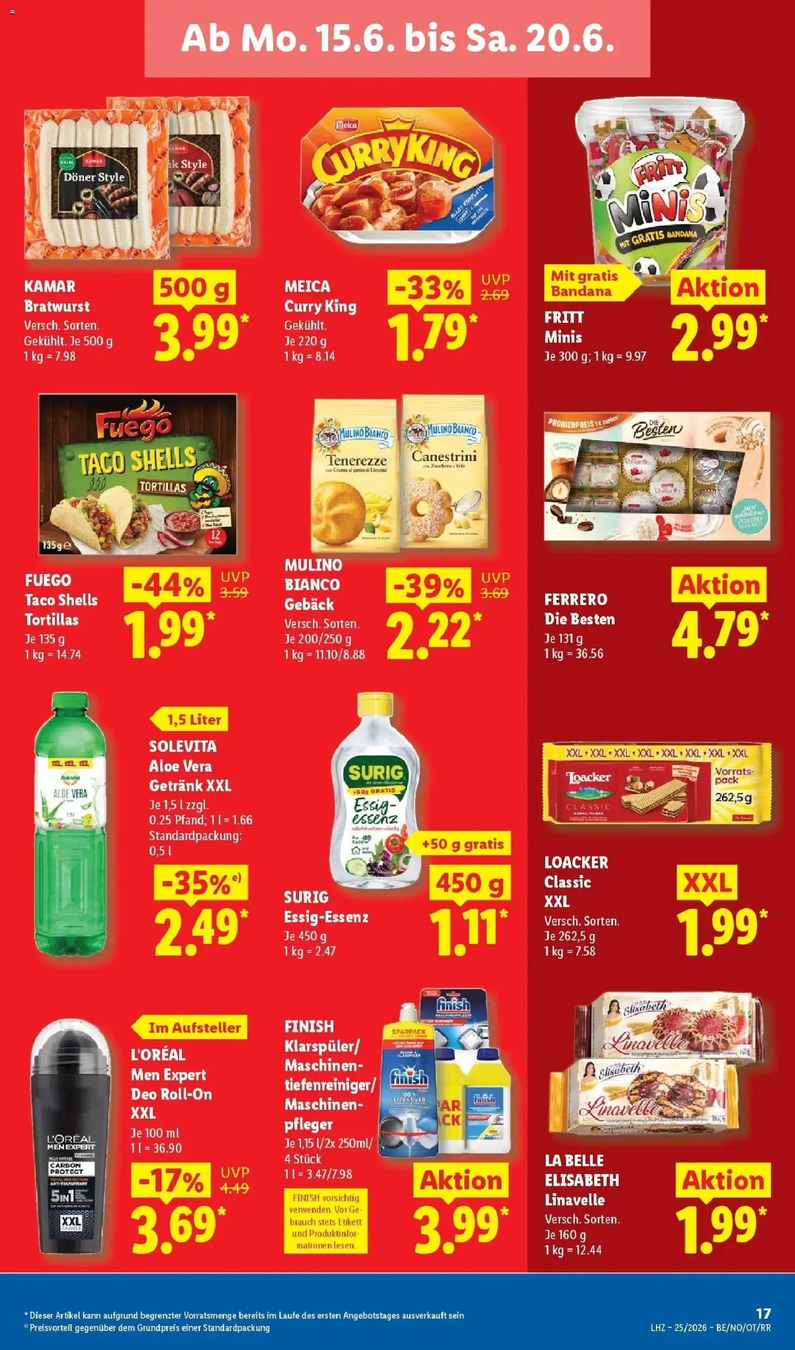 Lidl Prospekt Zülpich – gültig ab 15.06.2026 | Seite: 23 | Produkte: Essig, Bratwurst, Finish, Meica