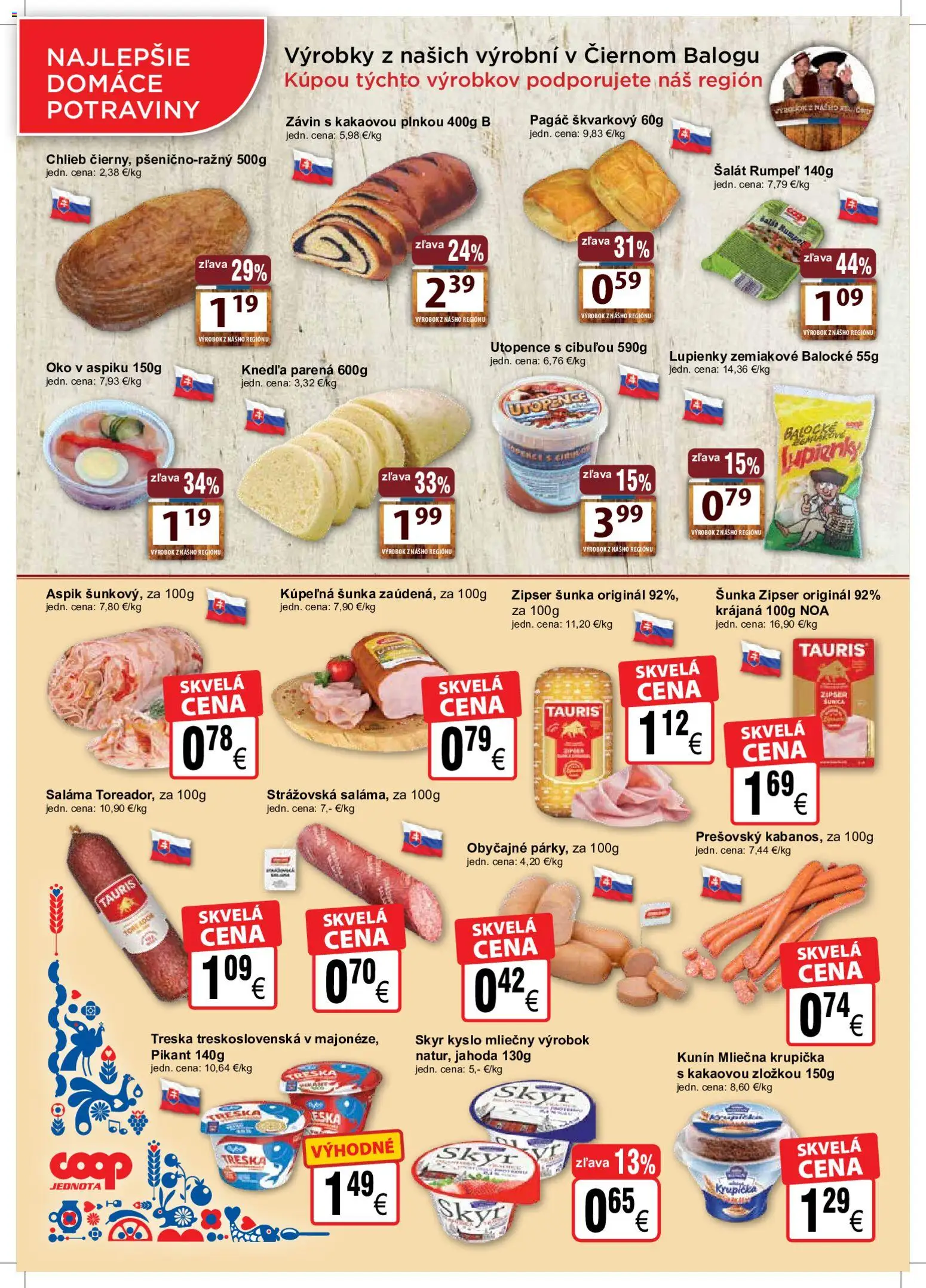 Nové COOP Jednota akcie – leták je platný od 23.09.2026 | Strana: 2 | Produkty: Kúpelňa, Chlieb, Šalát, Treska