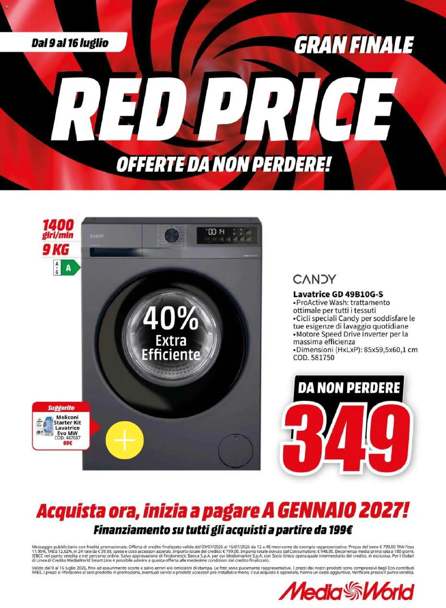 Volantino Media World del 09/07/2026 | Pagina: 71 | Prodotti: Lavatrice