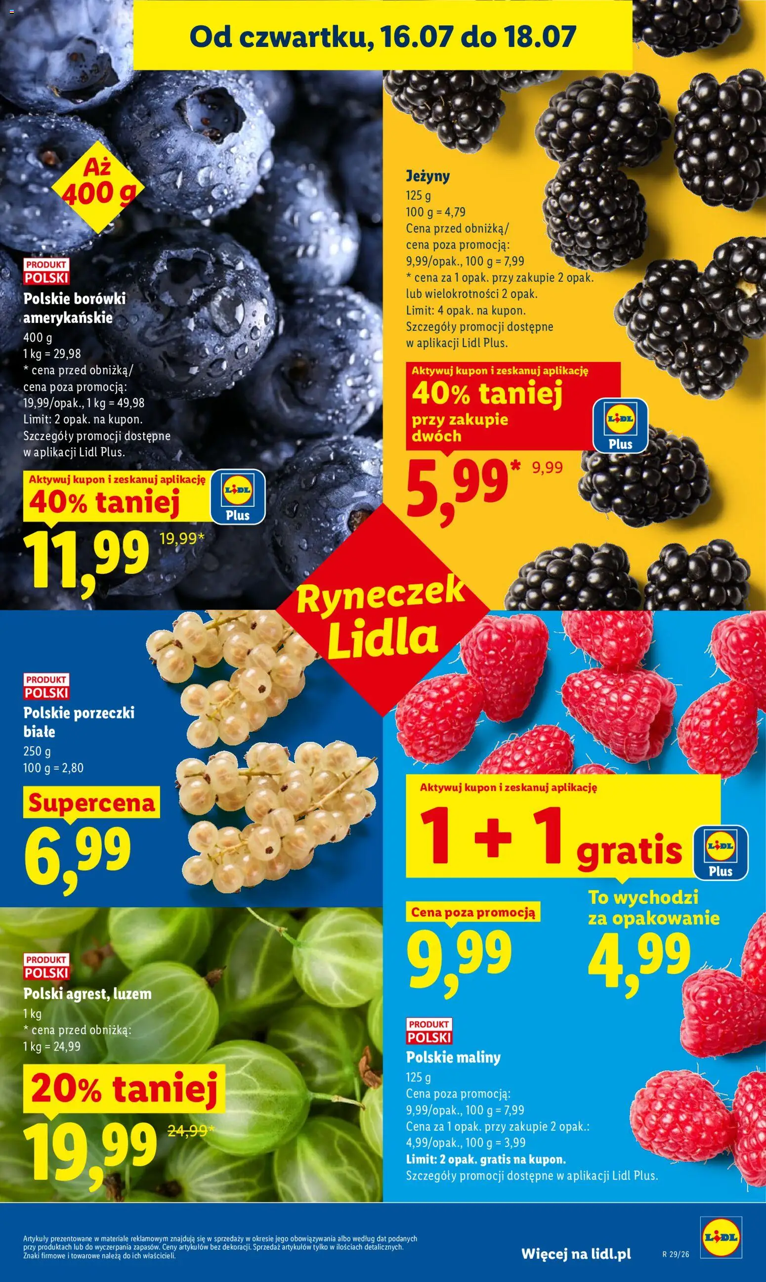 Lidl Polsko leták od 16.07.2026 | Strana: 45 | Produkty: Maliny